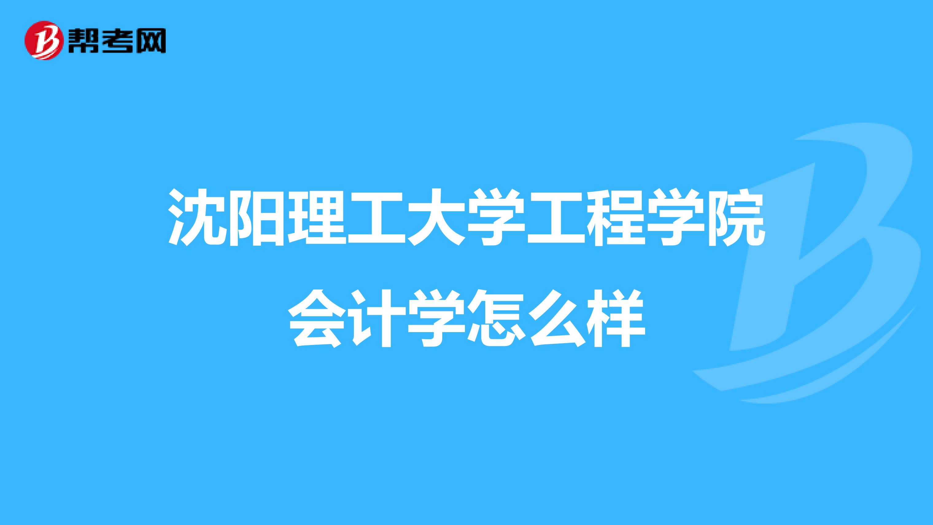沈阳理工大学工程学院会计学怎么样