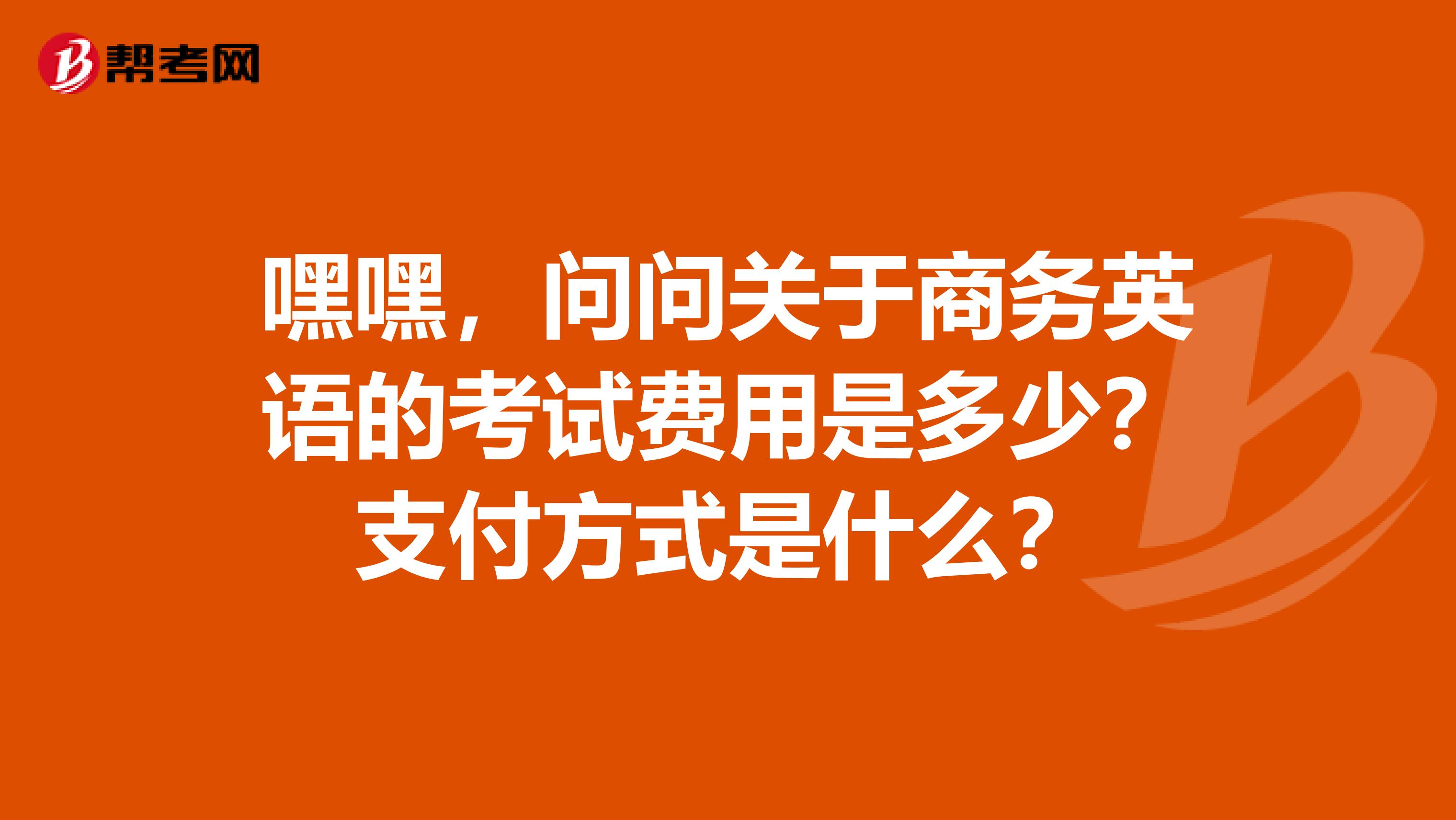 嘿嘿,问问关于商务英语的考试费用是多少?支付方式是什么?