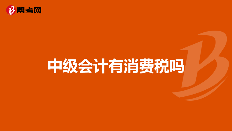 中级会计有消费税吗