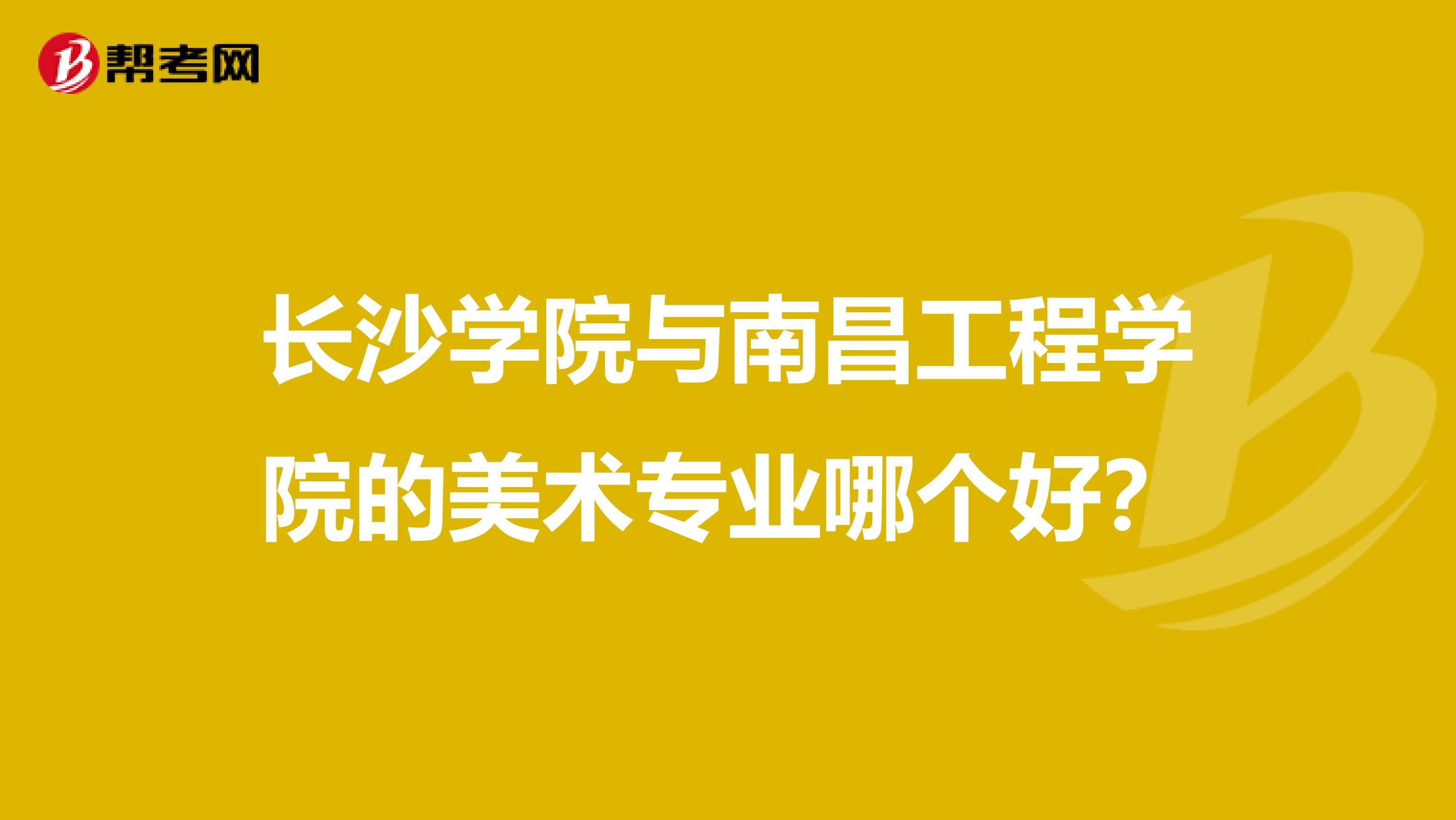 长沙学院与南昌工程学院的美术专业哪个好？