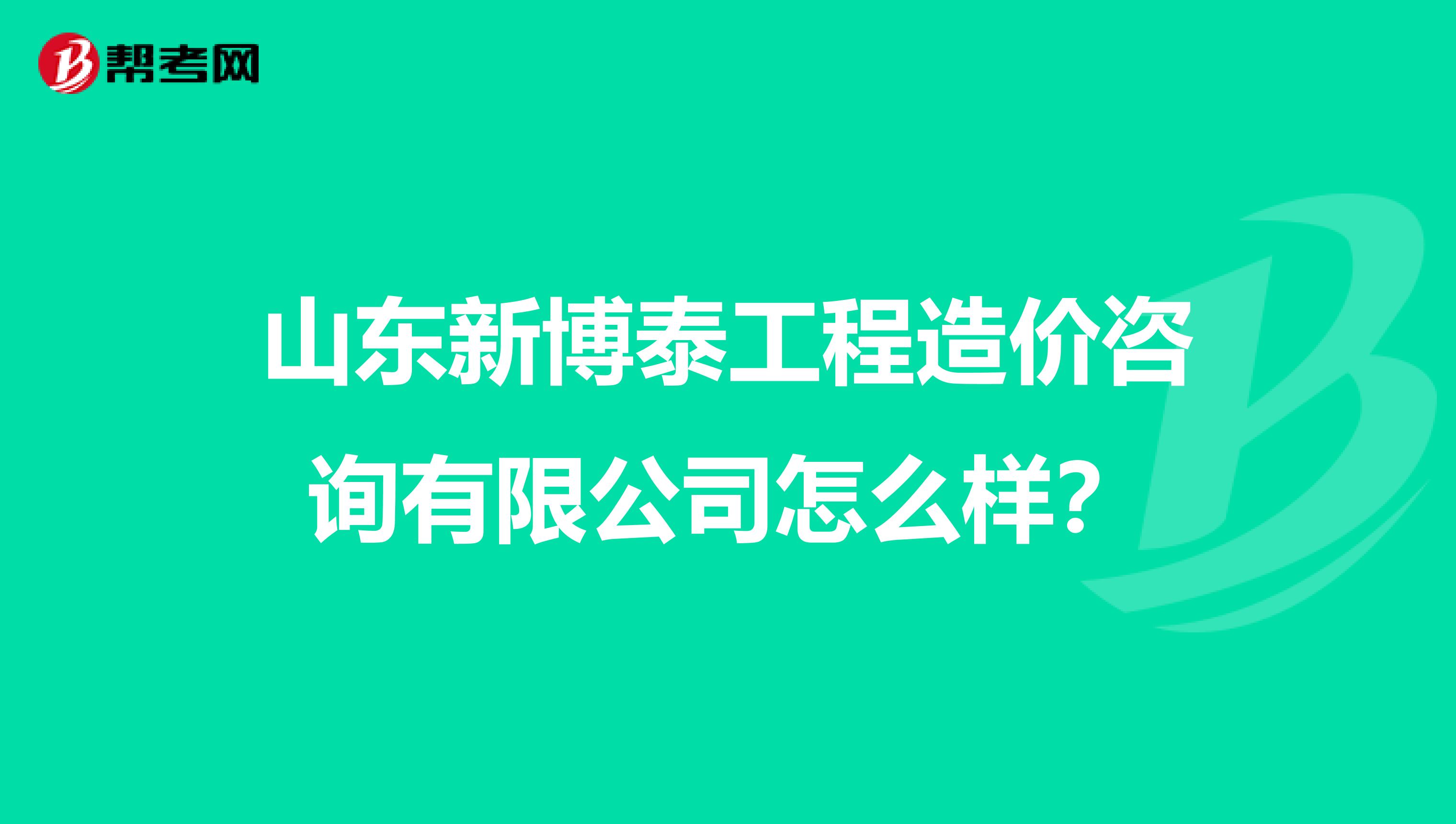 山东新博泰工程造价咨询有限公司怎么样？