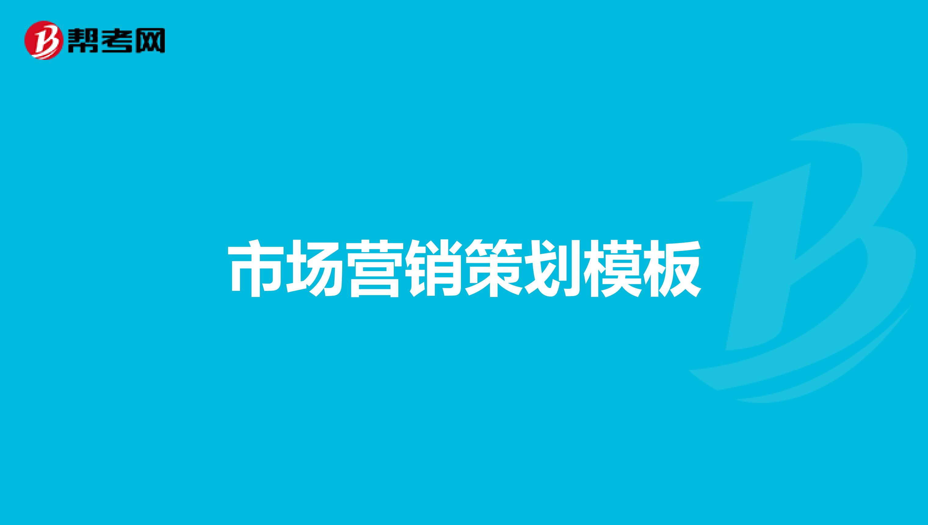 市场营销策划模板