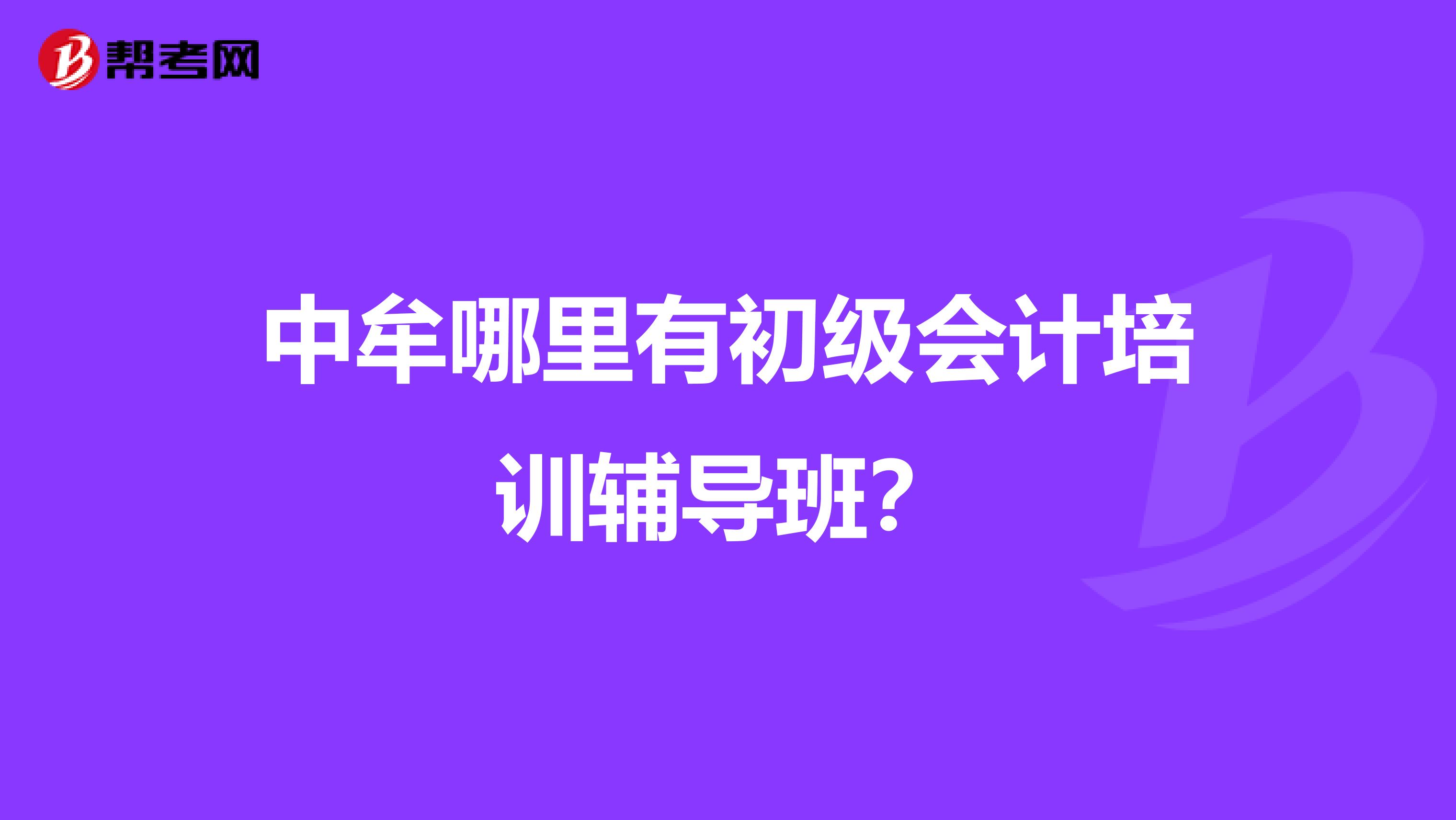 中牟哪里有初級(jí)會(huì)計(jì)培訓(xùn)輔導(dǎo)班?