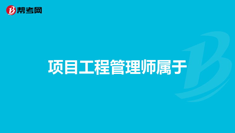 项目工程管理师属于