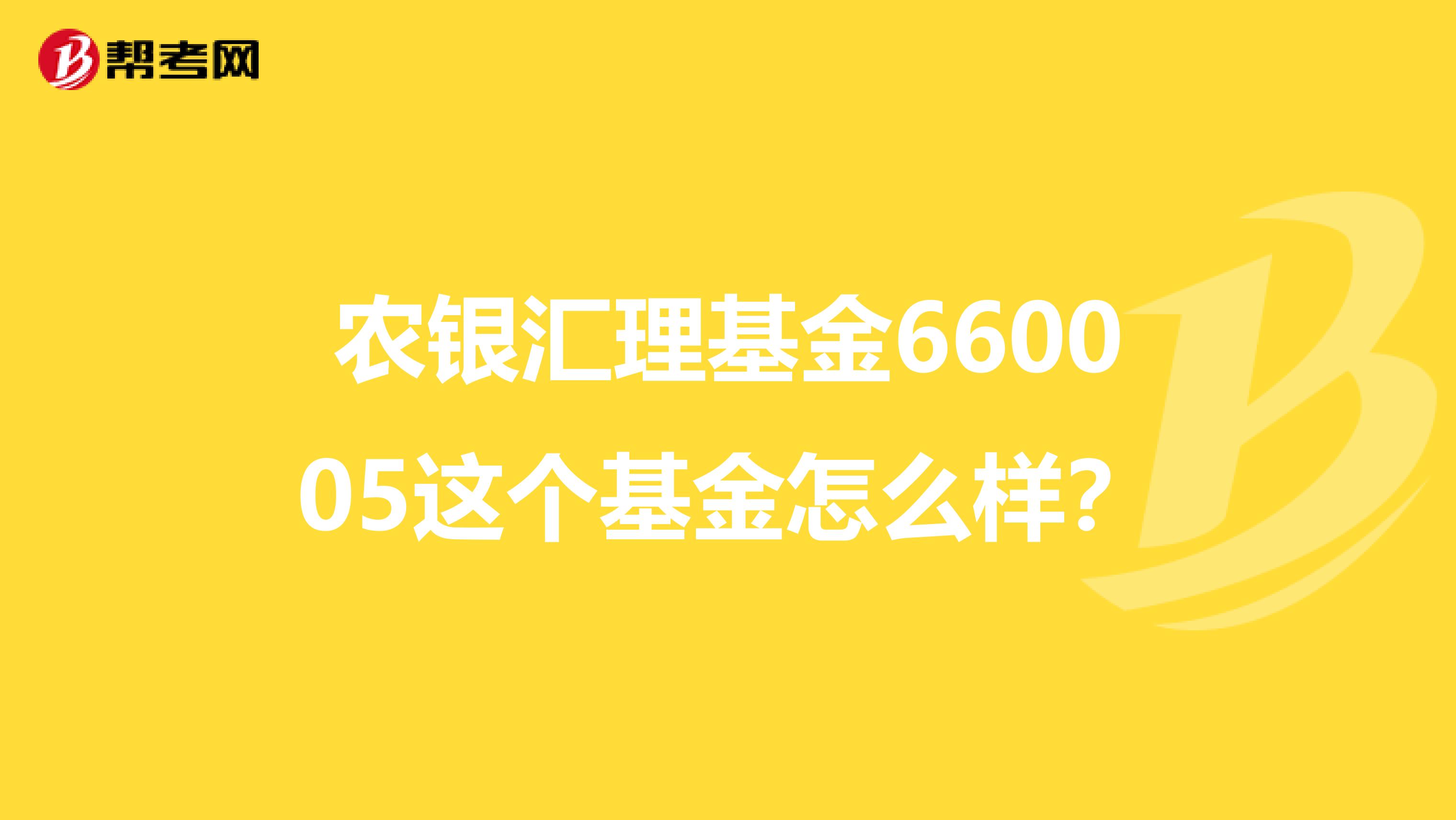 農(nóng)銀匯理基金660005這個基金怎么樣？