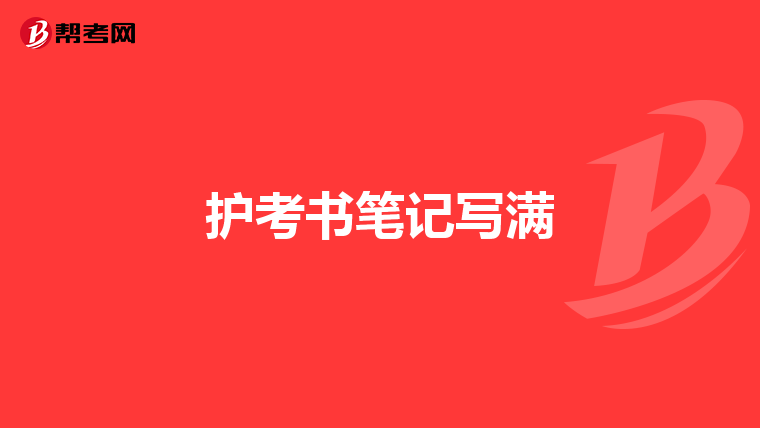 护考书笔记写满