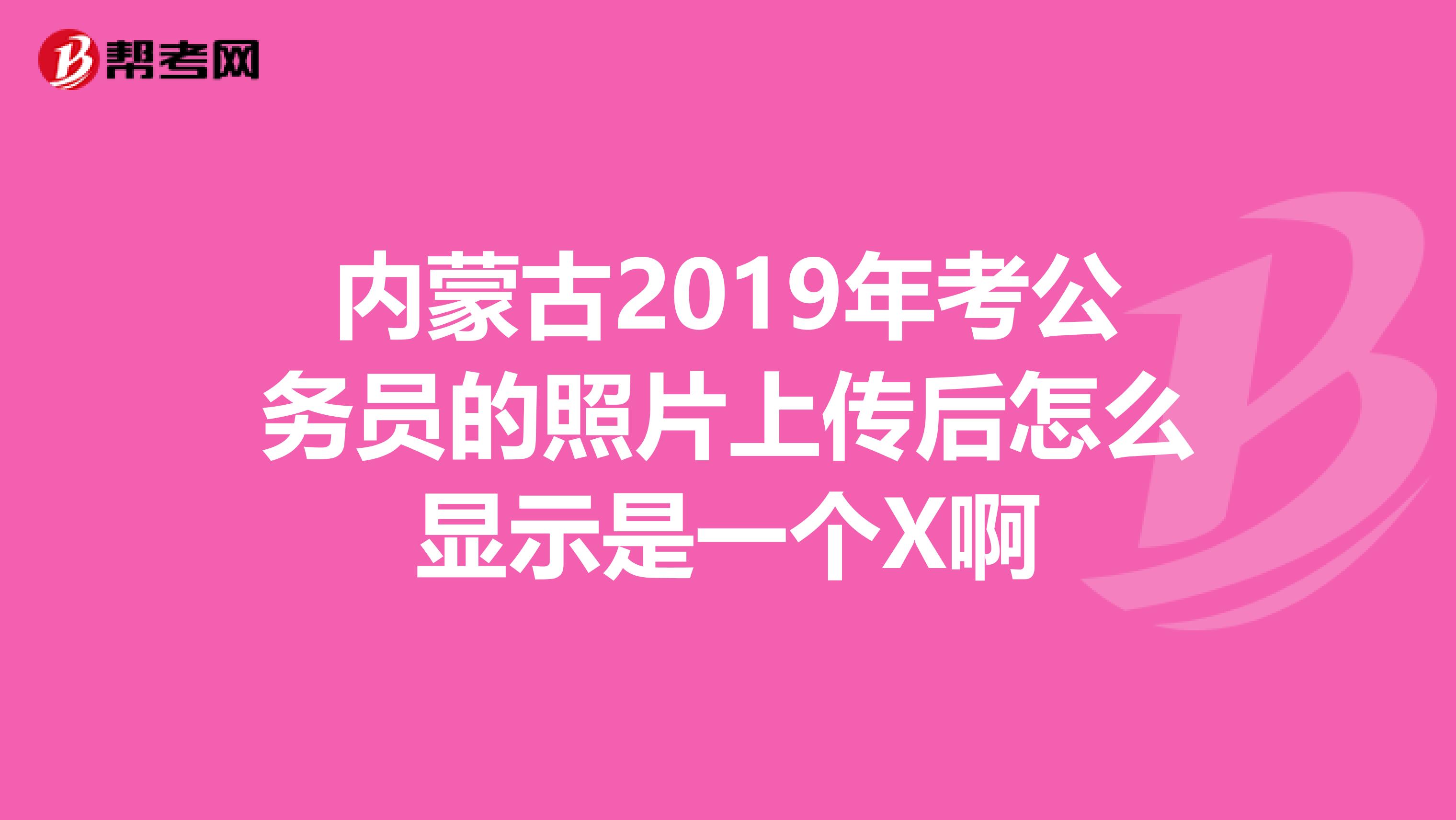 内蒙古2019年考公务员的照片上传后怎么显示是一个X啊