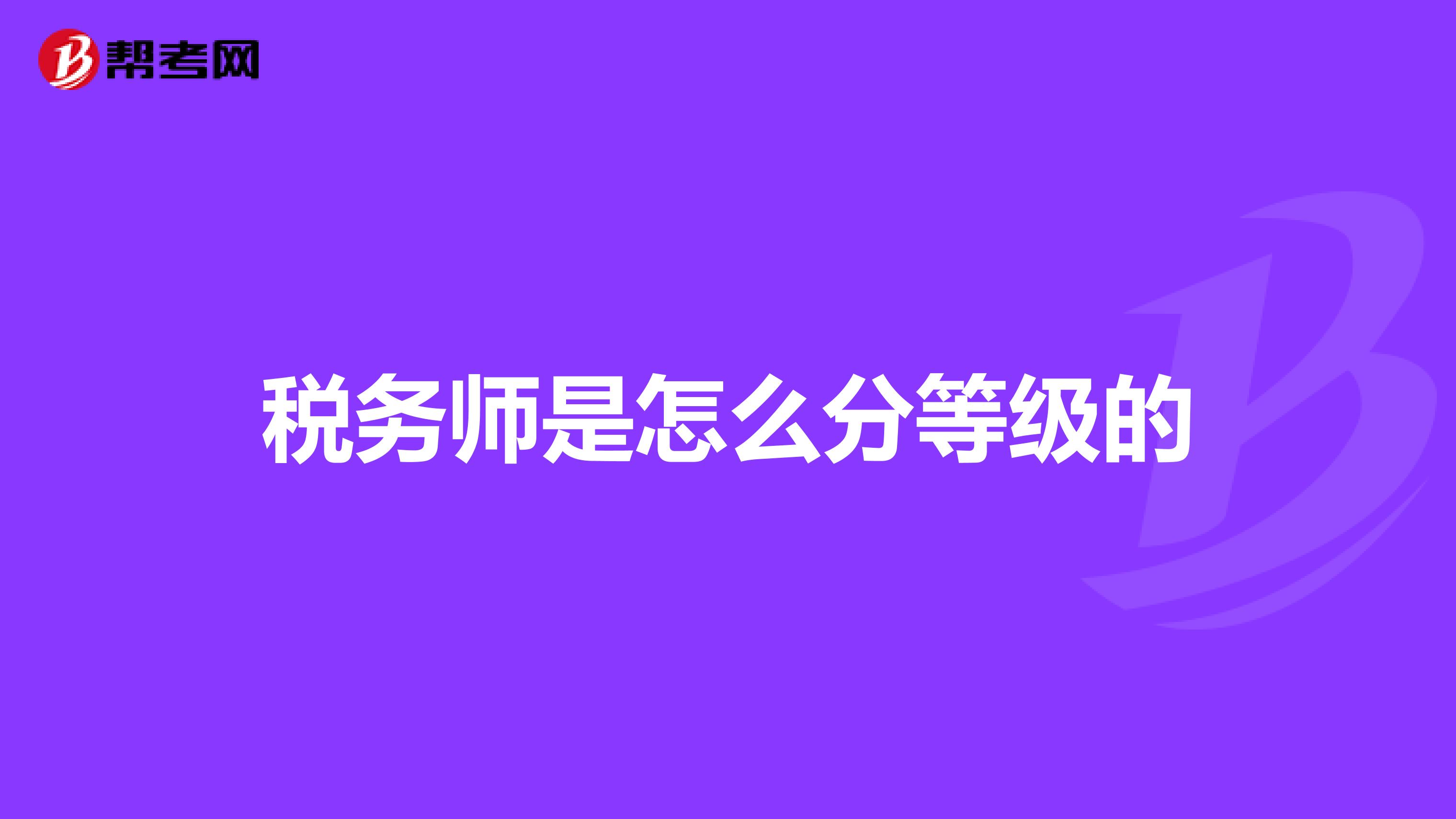 税务师是怎么分等级的