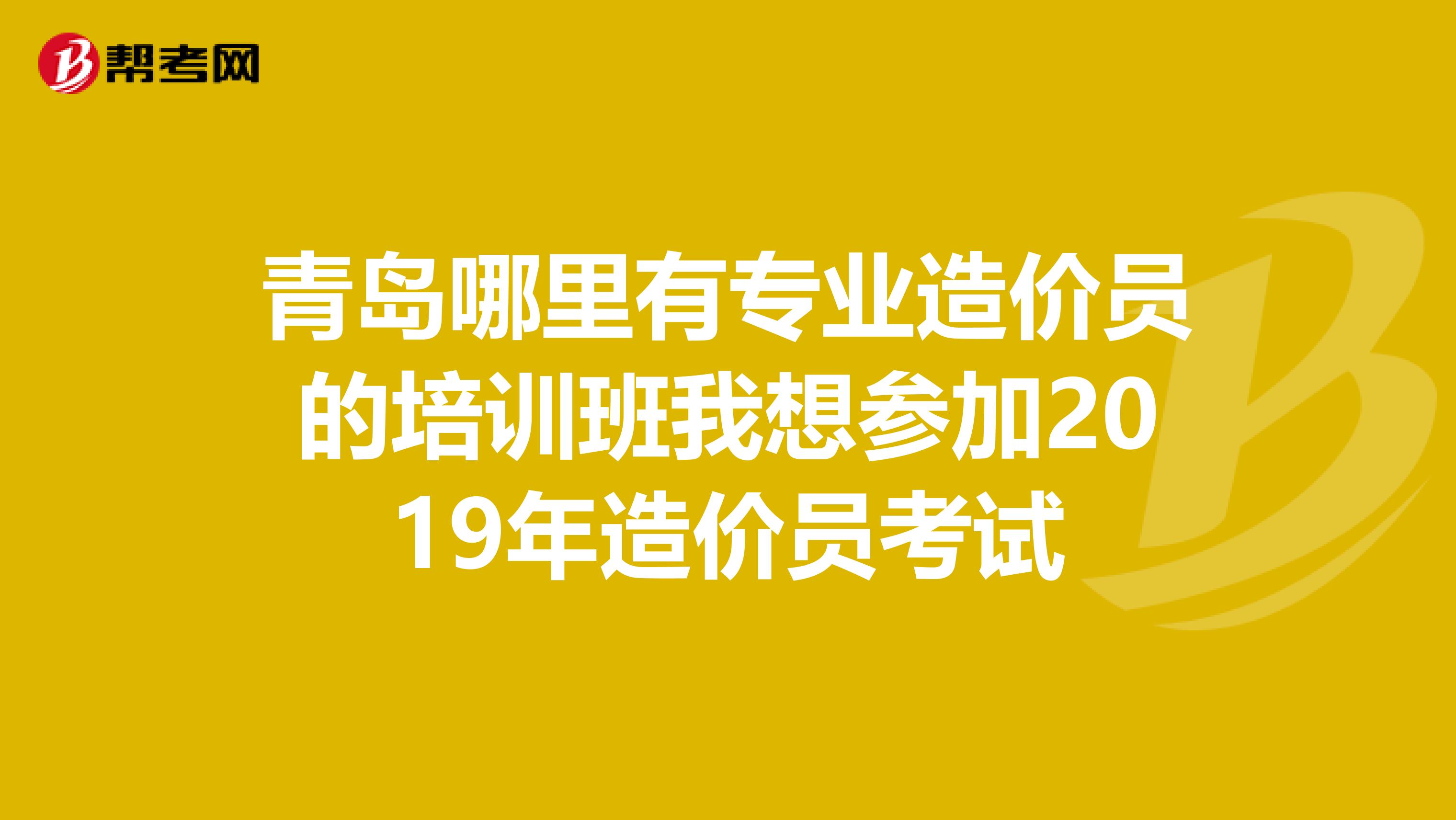 青岛哪里有专业造价员的培训班我想参加2019年造价员考试