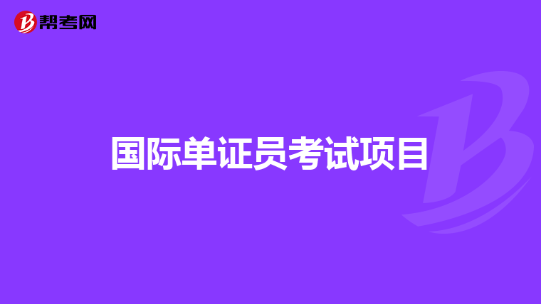 国际单证员考试项目
