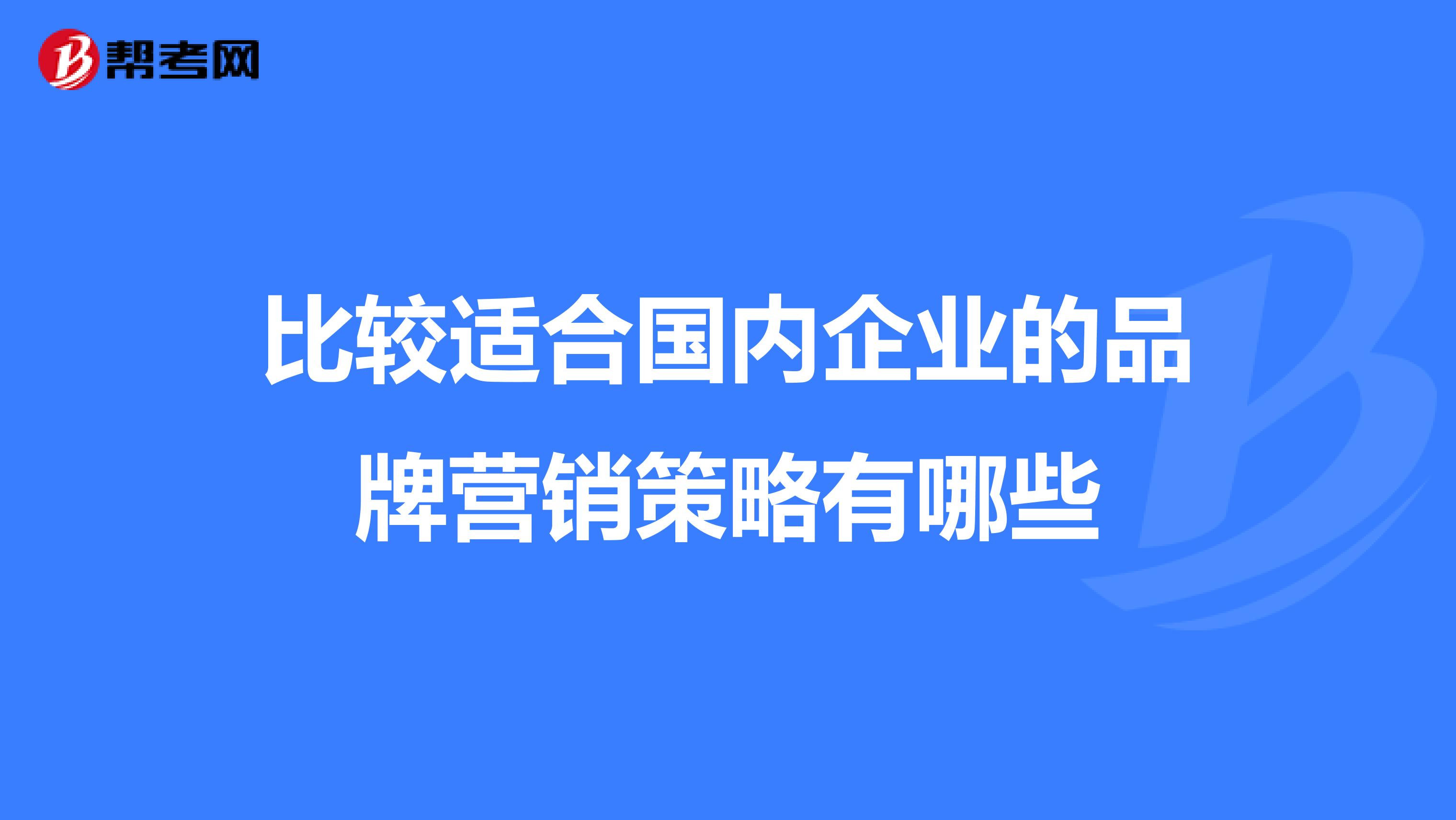 比较适合国内企业的品牌营销策略有哪些