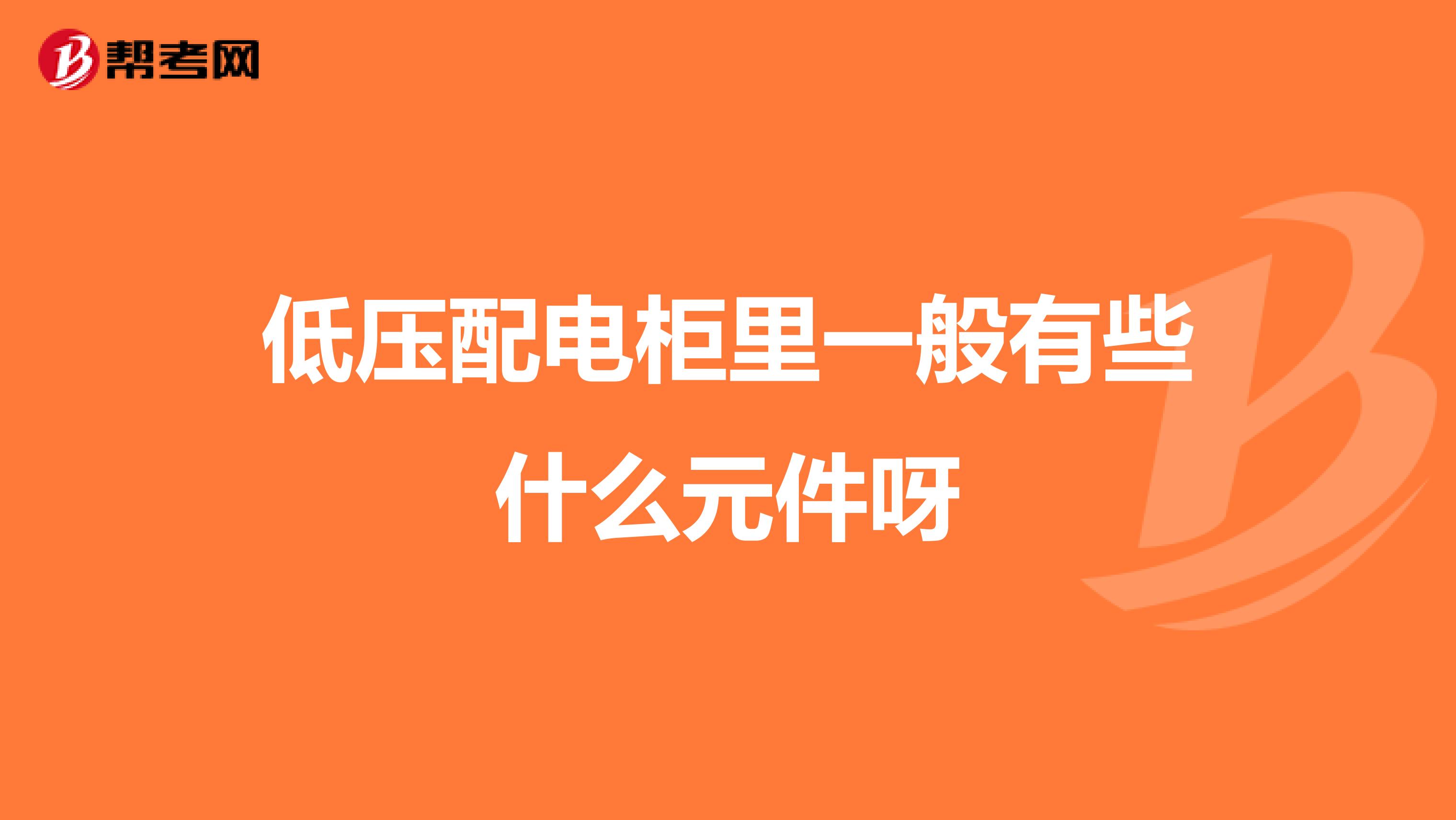 低压配电柜里一般有些什么元件呀