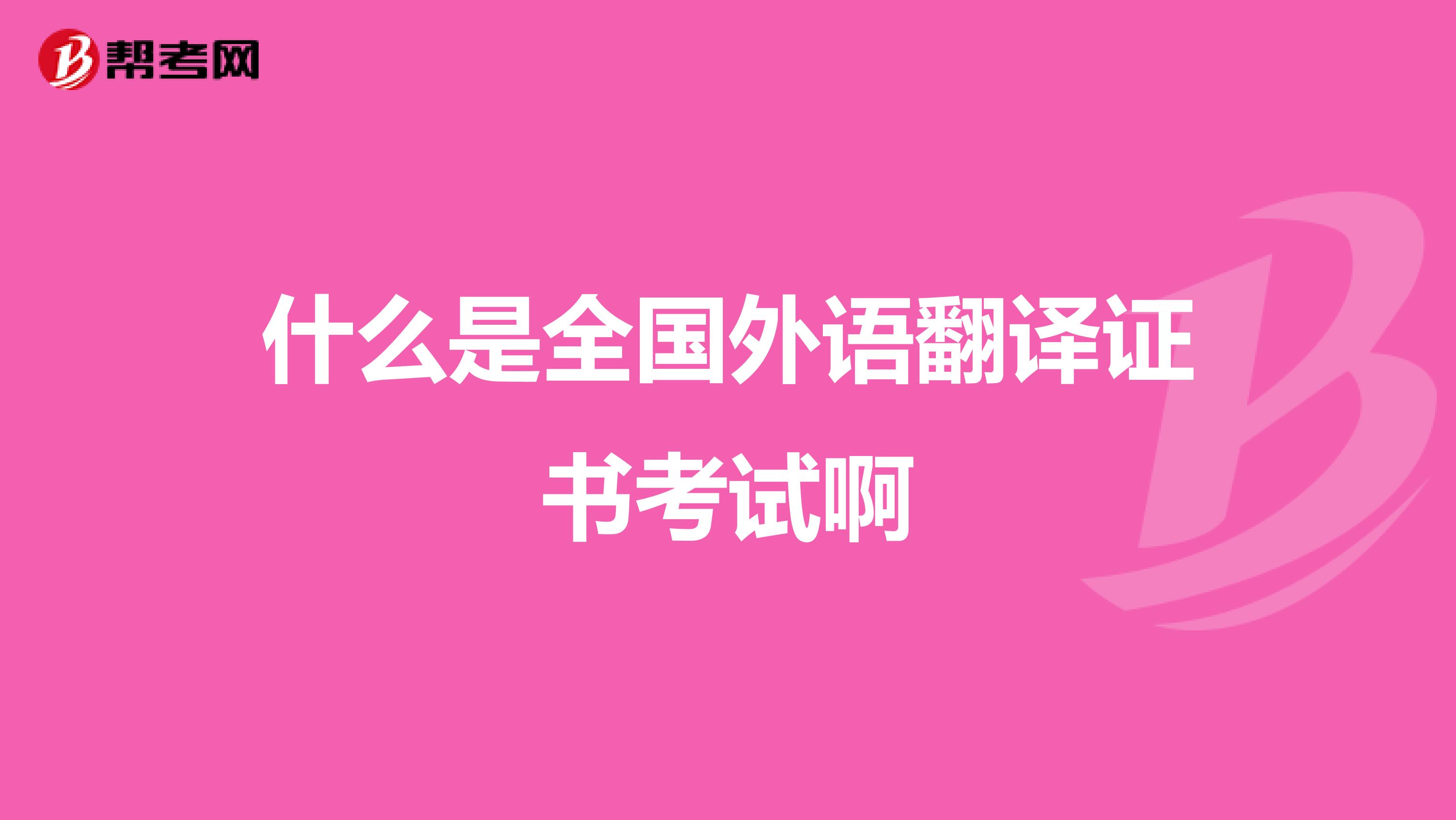什么是全国外语翻译证书考试啊