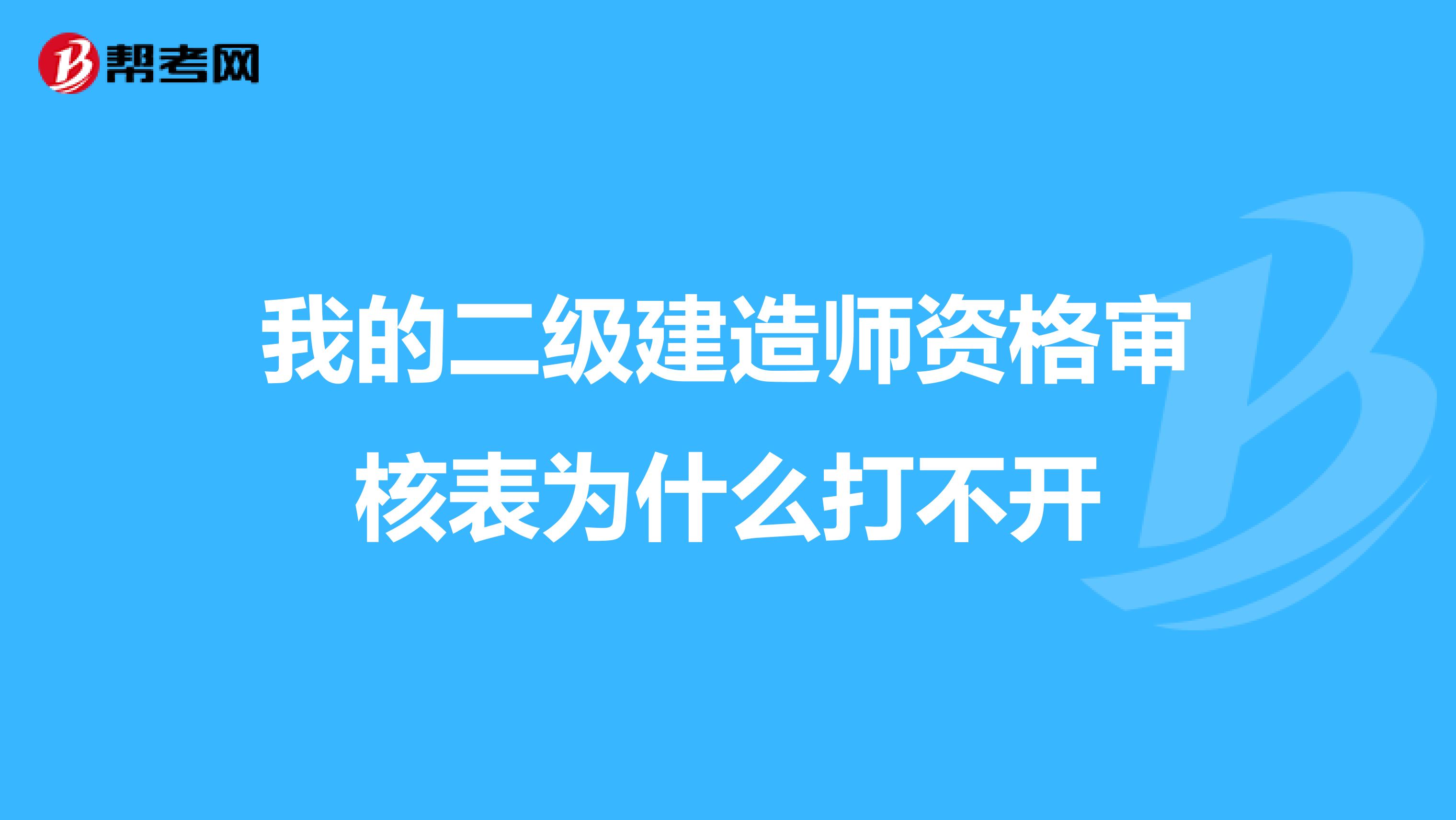 我的二级建造师资格审核表为什么打不开
