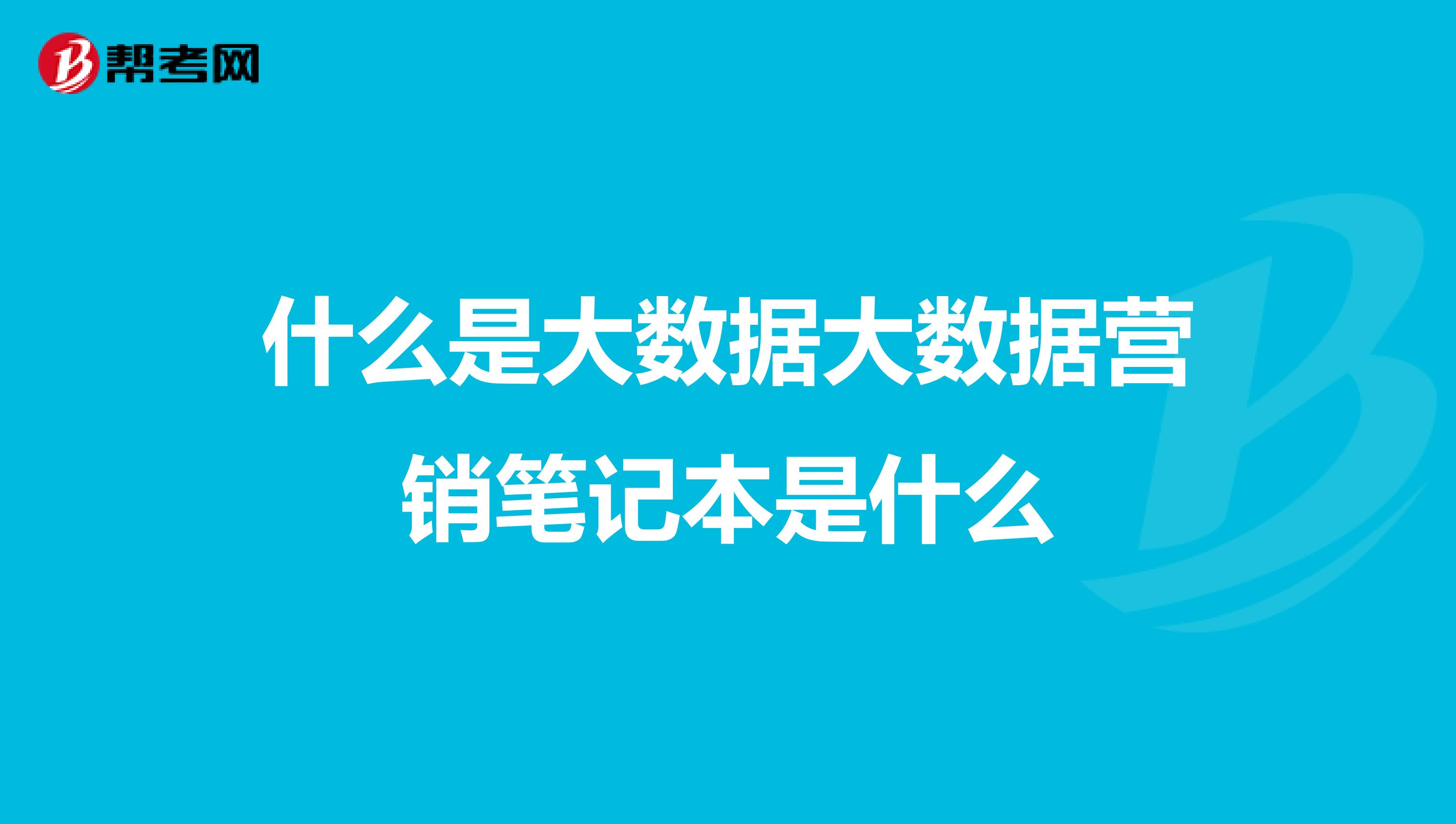 什么是大数据大数据营销笔记本是什么