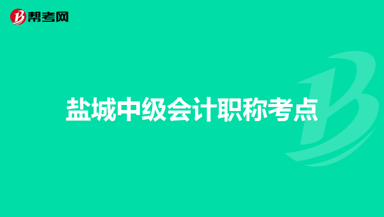 盐城中级会计职称考点