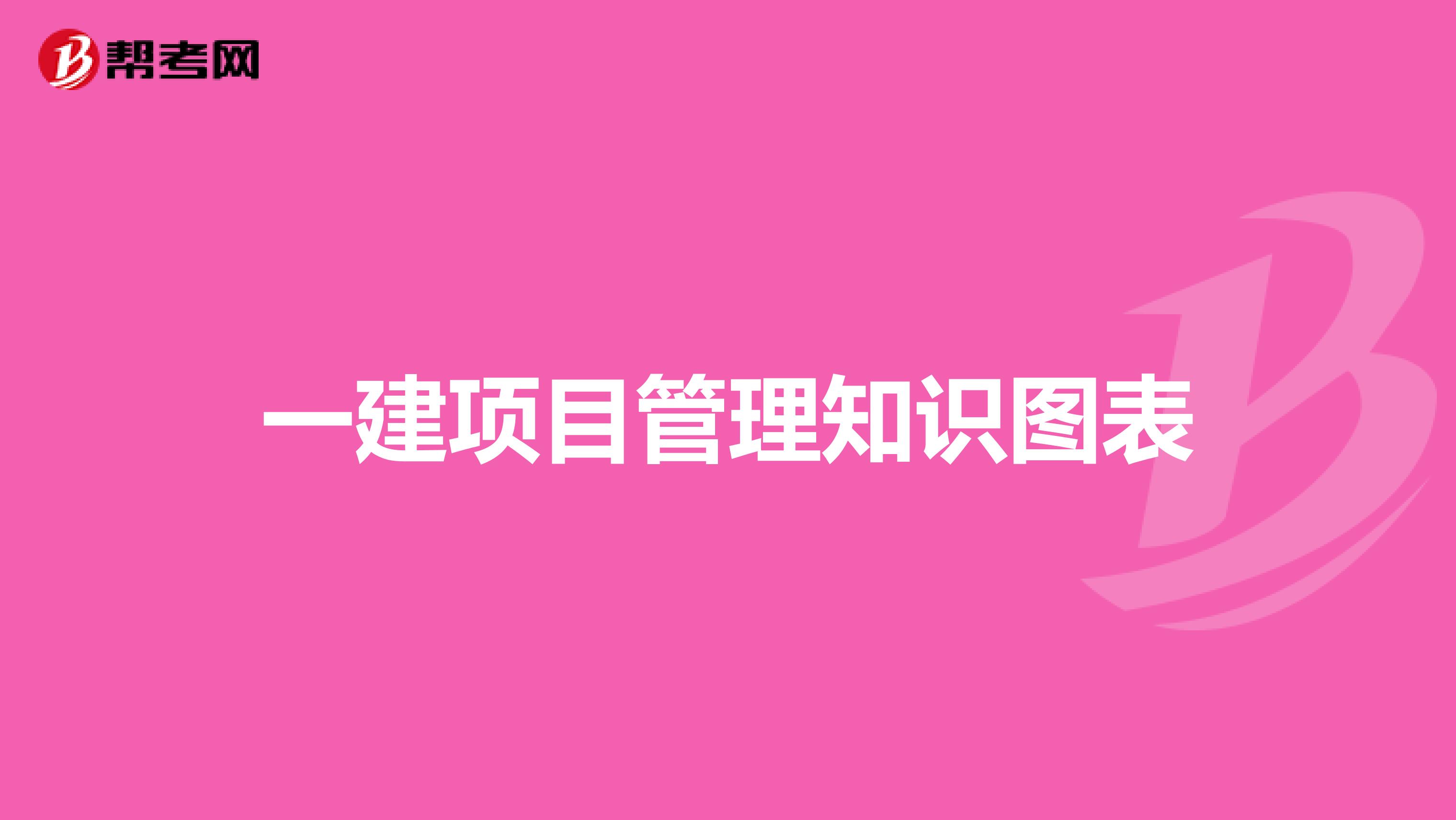 一建项目管理知识图表