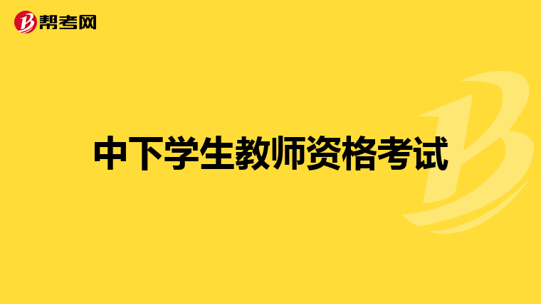 中下学生教师资格考试