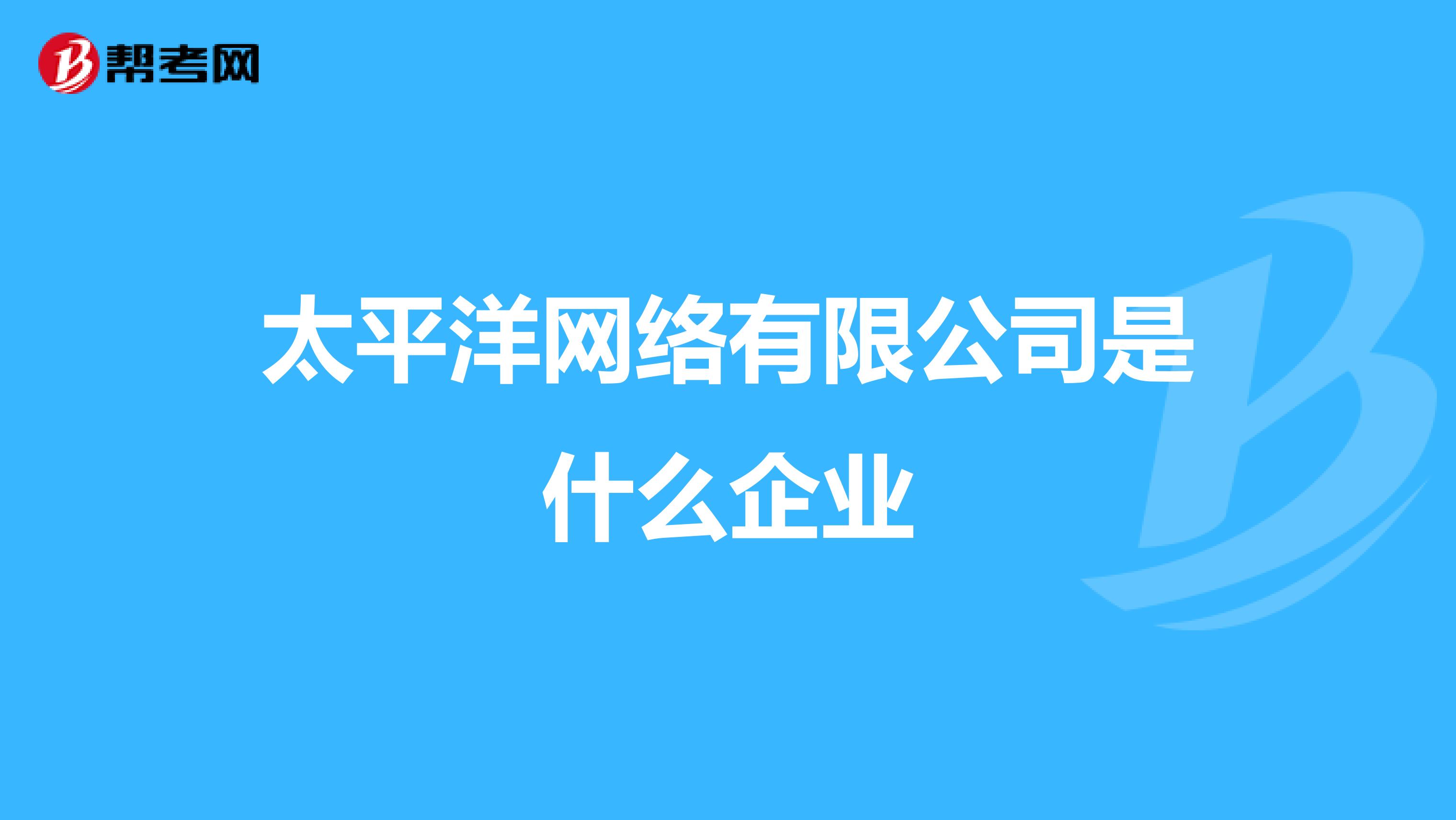 太平洋网络有限公司是什么企业