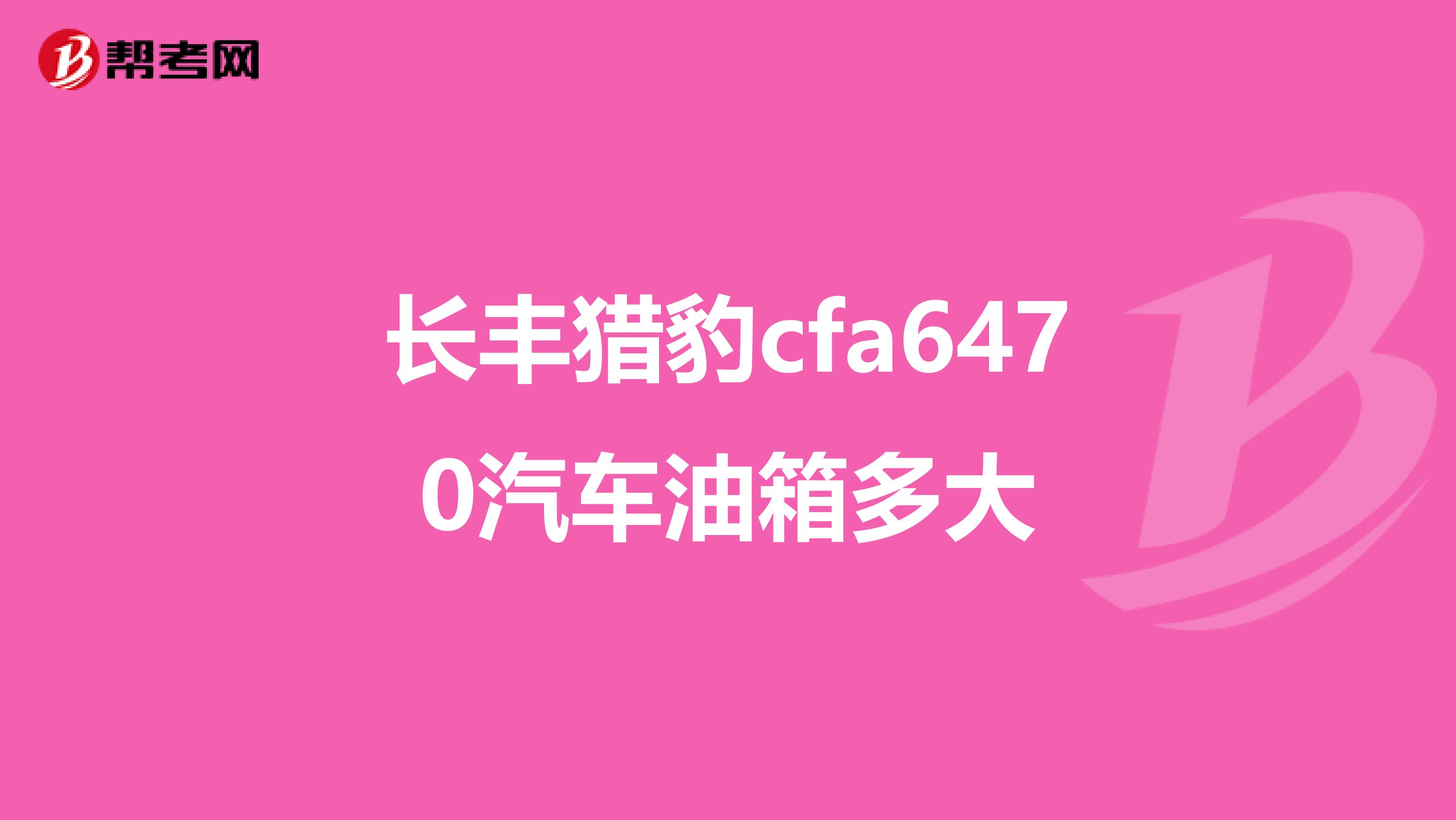 長豐獵豹cfa6470汽車油箱多大