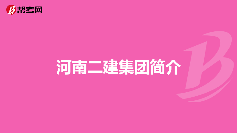 河南二建集团简介