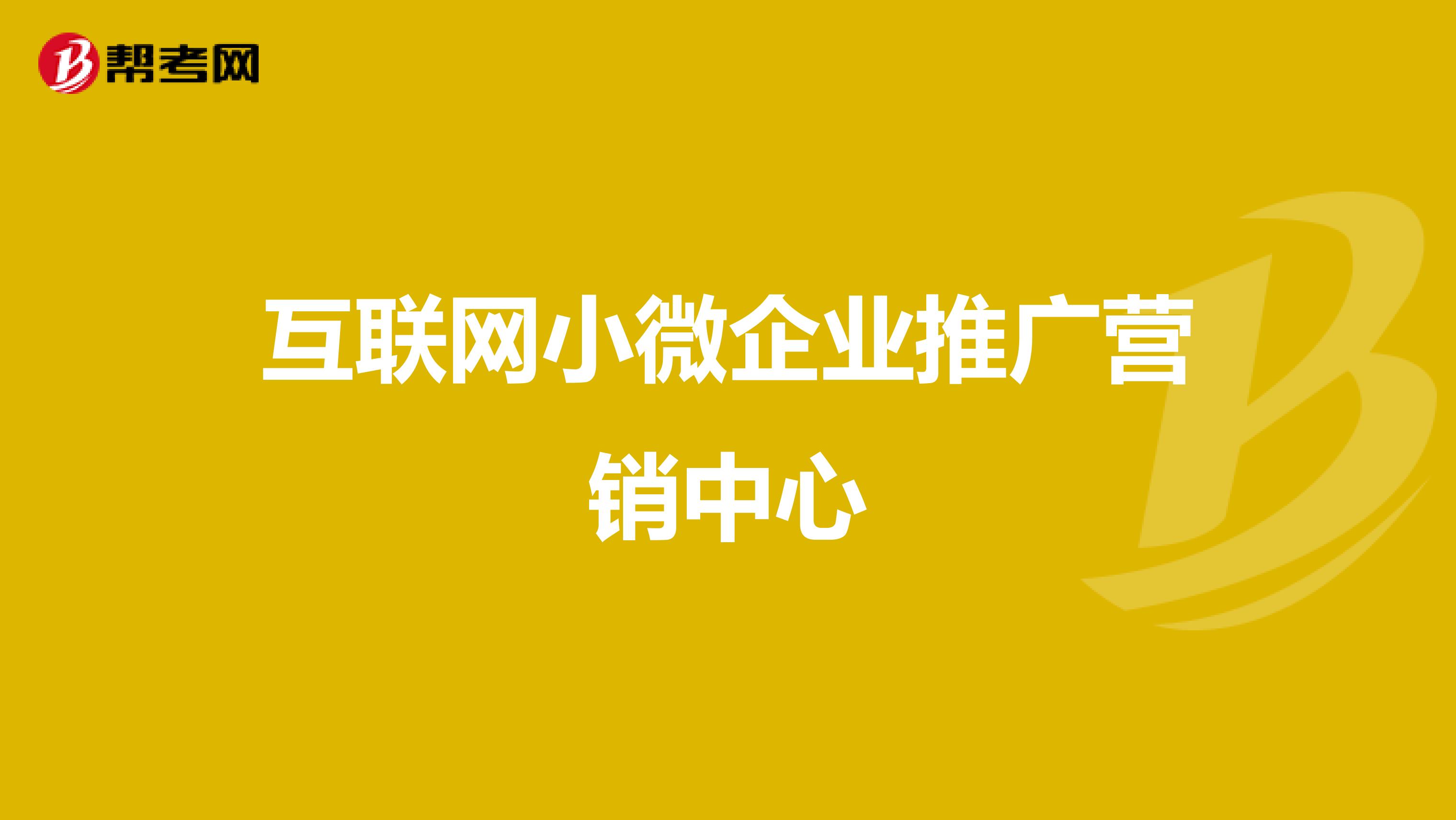 互联网小微企业推广营销中心