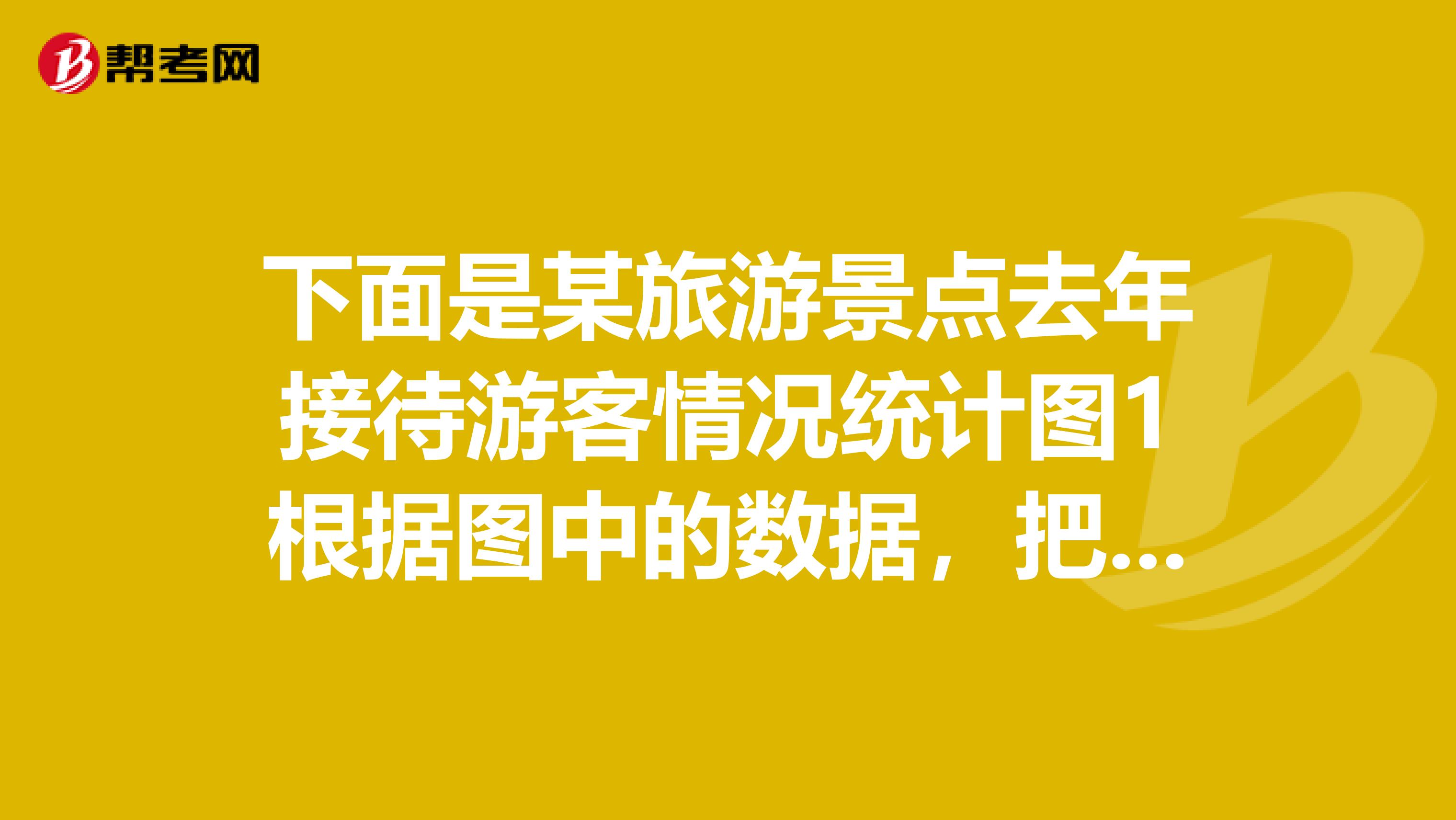下面是某旅游景點去年接待游客情況統(tǒng)計圖1根據(jù)圖中的數(shù)據(jù)，把統(tǒng)計表填寫完整季度合計第一季度第二季度第三季度第四季度人數(shù)萬人2平均每月接待游客多少萬人？3最多時一個季度接待游客的人數(shù)比最少時多百分之幾？