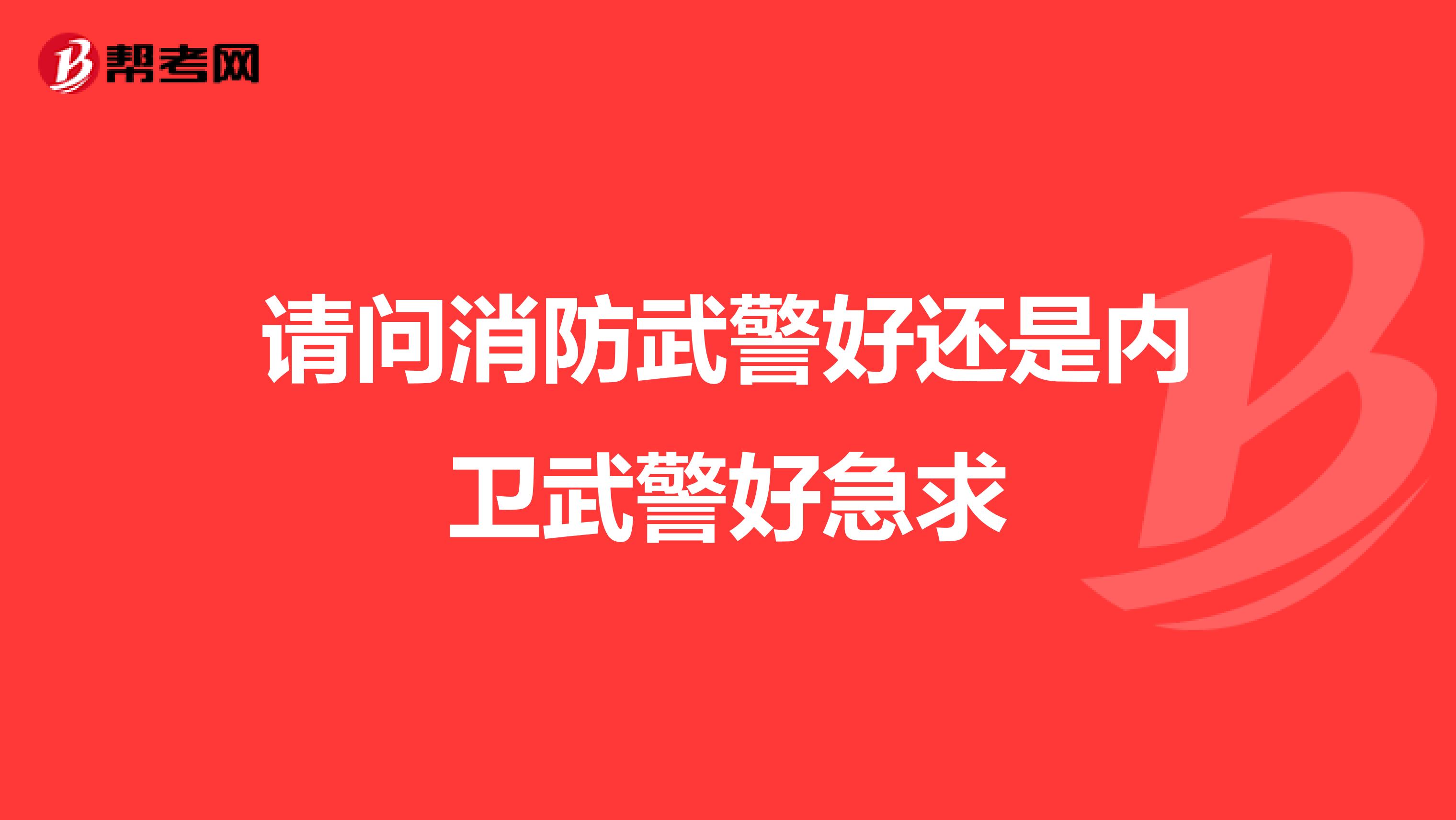 請問消防武警好還是內(nèi)衛(wèi)武警好急求