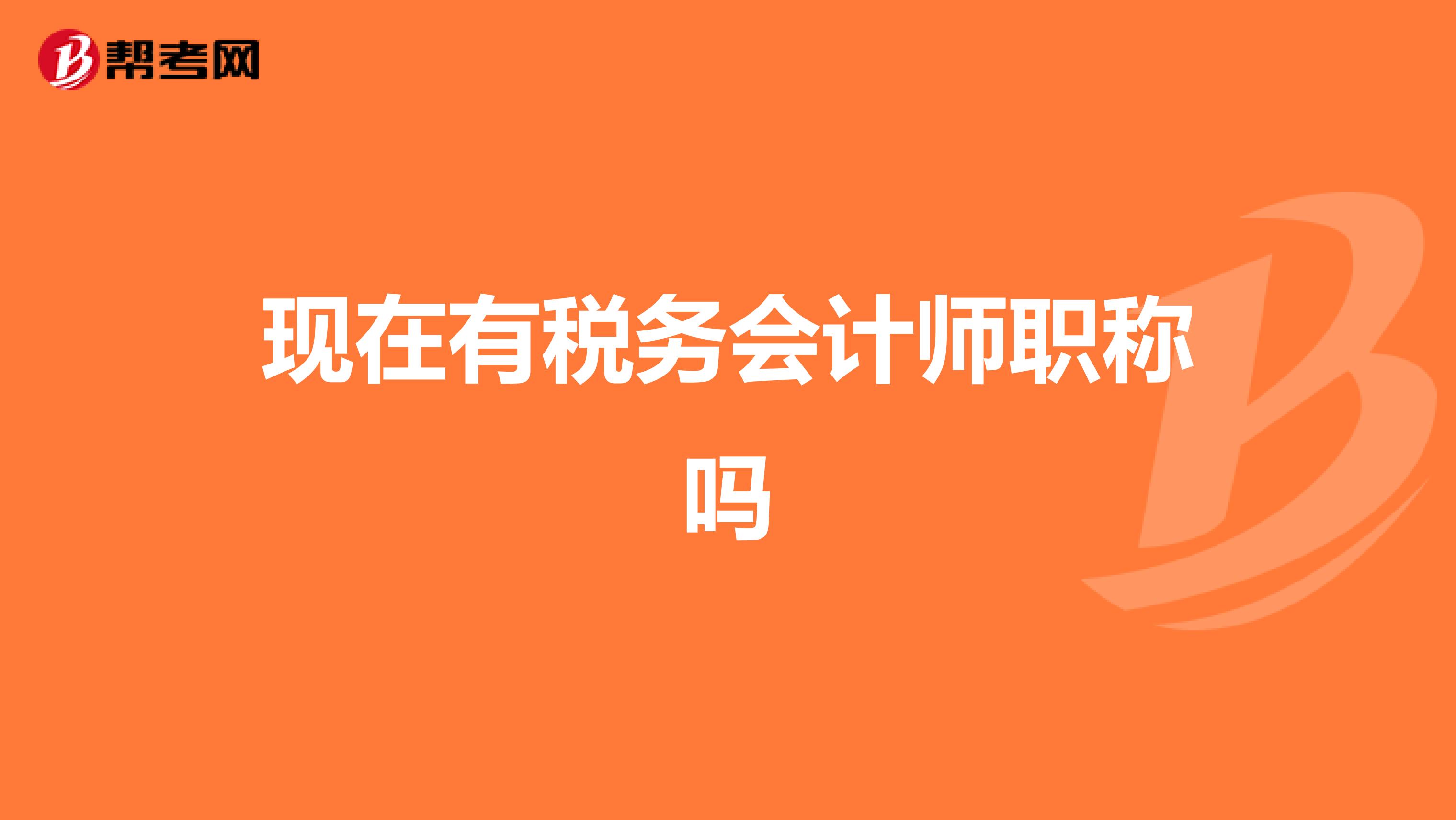 現(xiàn)在有稅務(wù)會(huì)計(jì)師職稱嗎