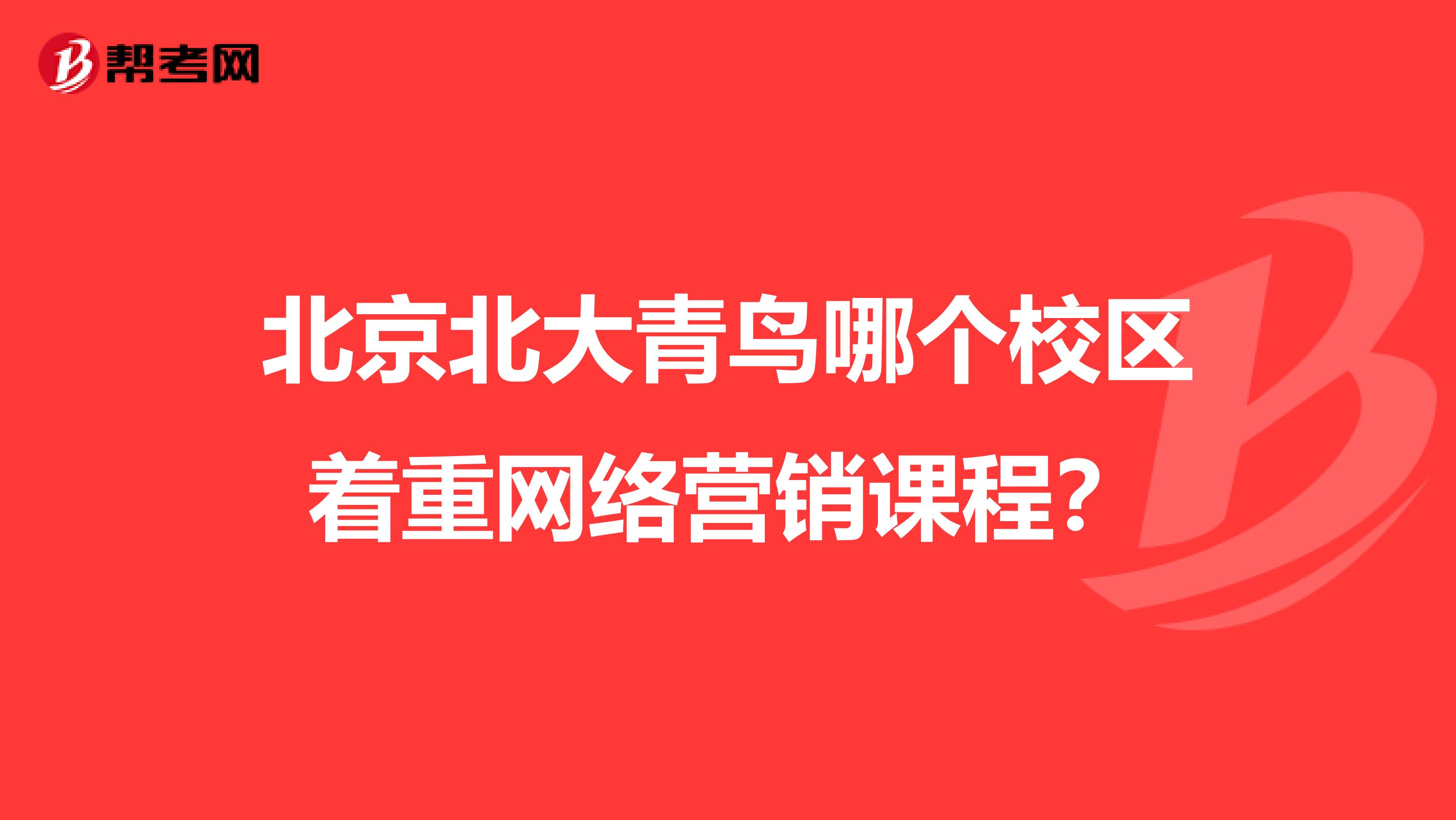 北京北大青鸟哪个校区着重网络营销课程？