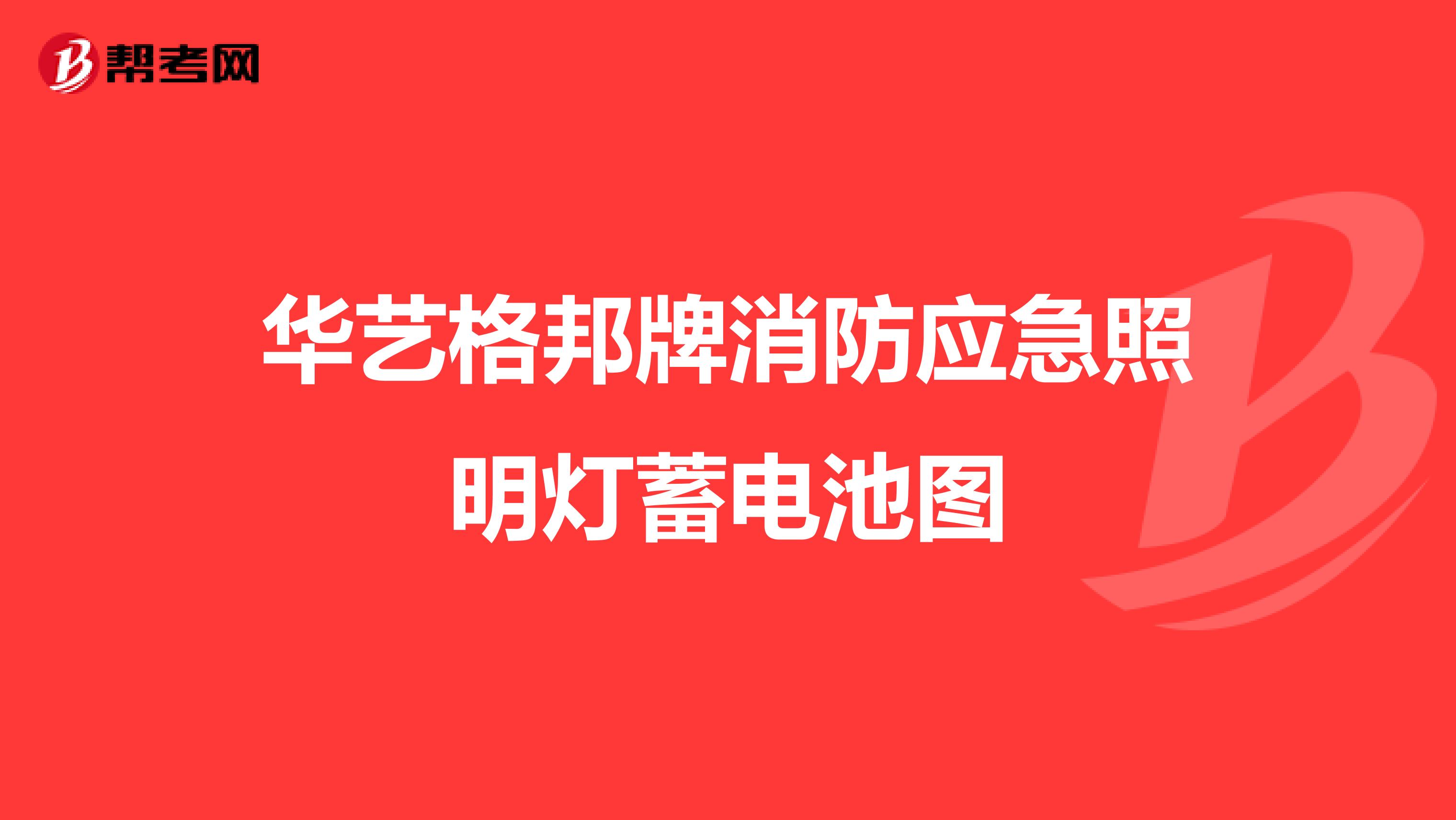 华艺格邦牌消防应急照明灯蓄电池图
