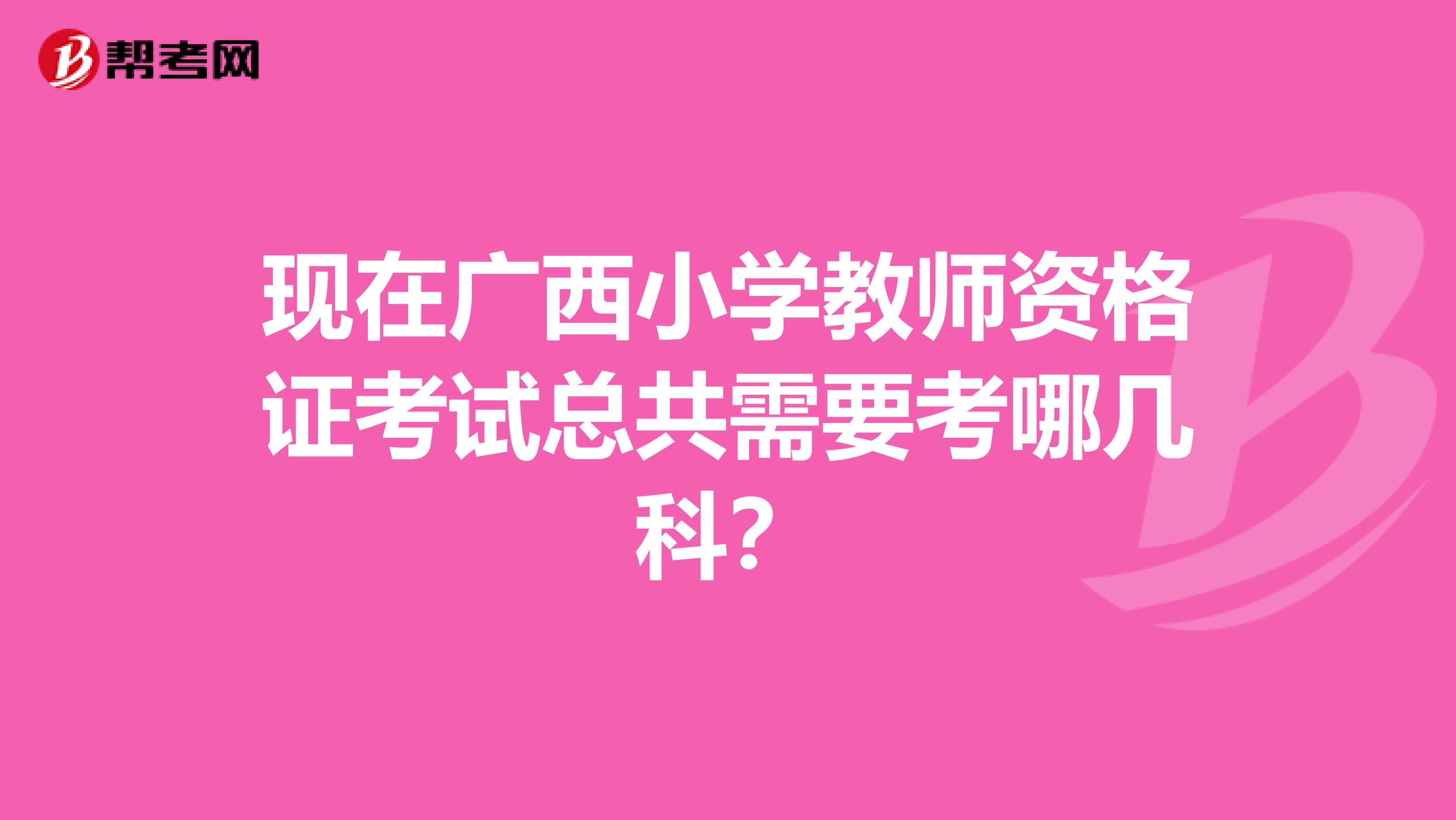 现在广西小学教师资格证考试总共需要考哪几科？