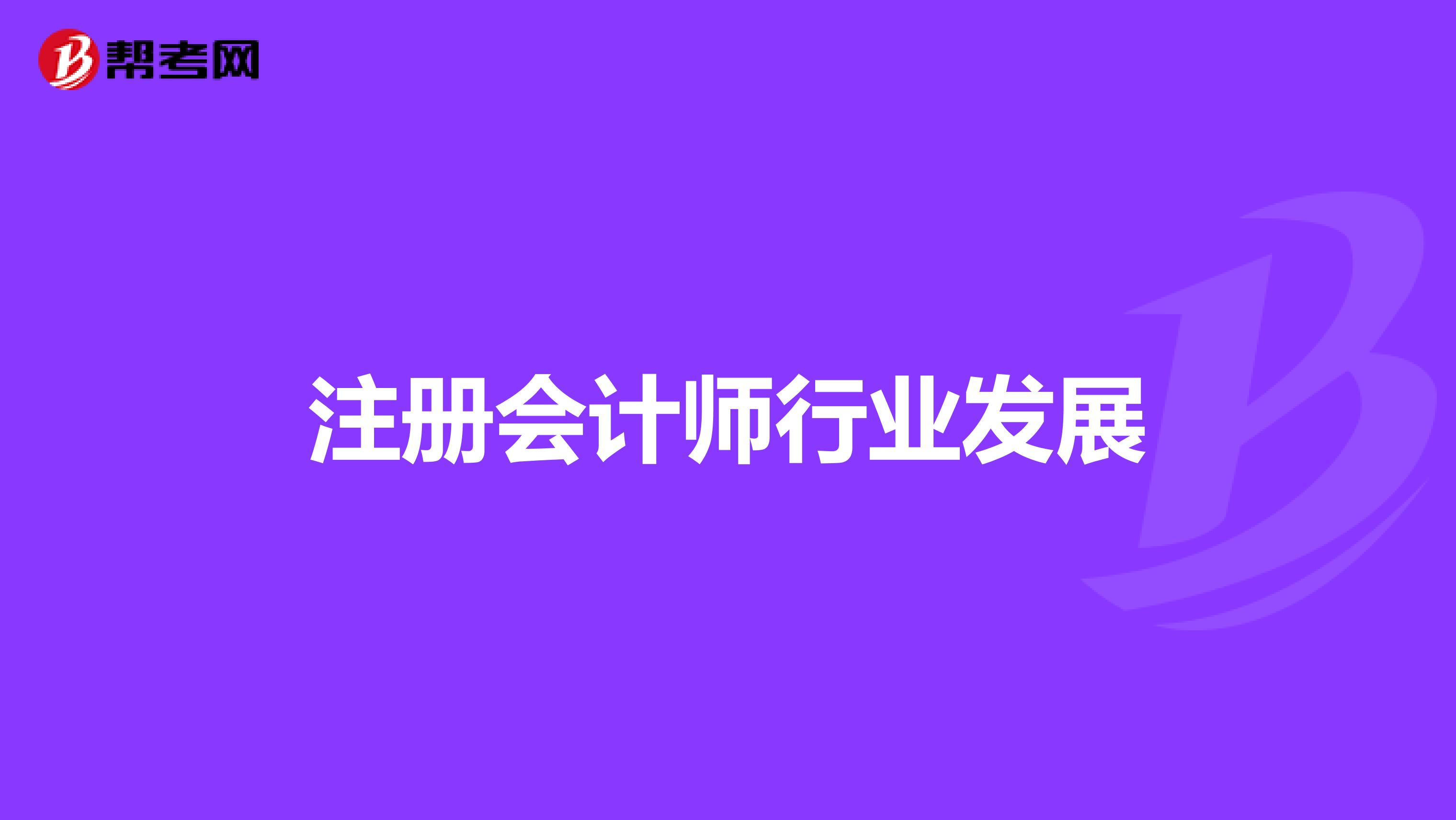 注册会计师行业发展