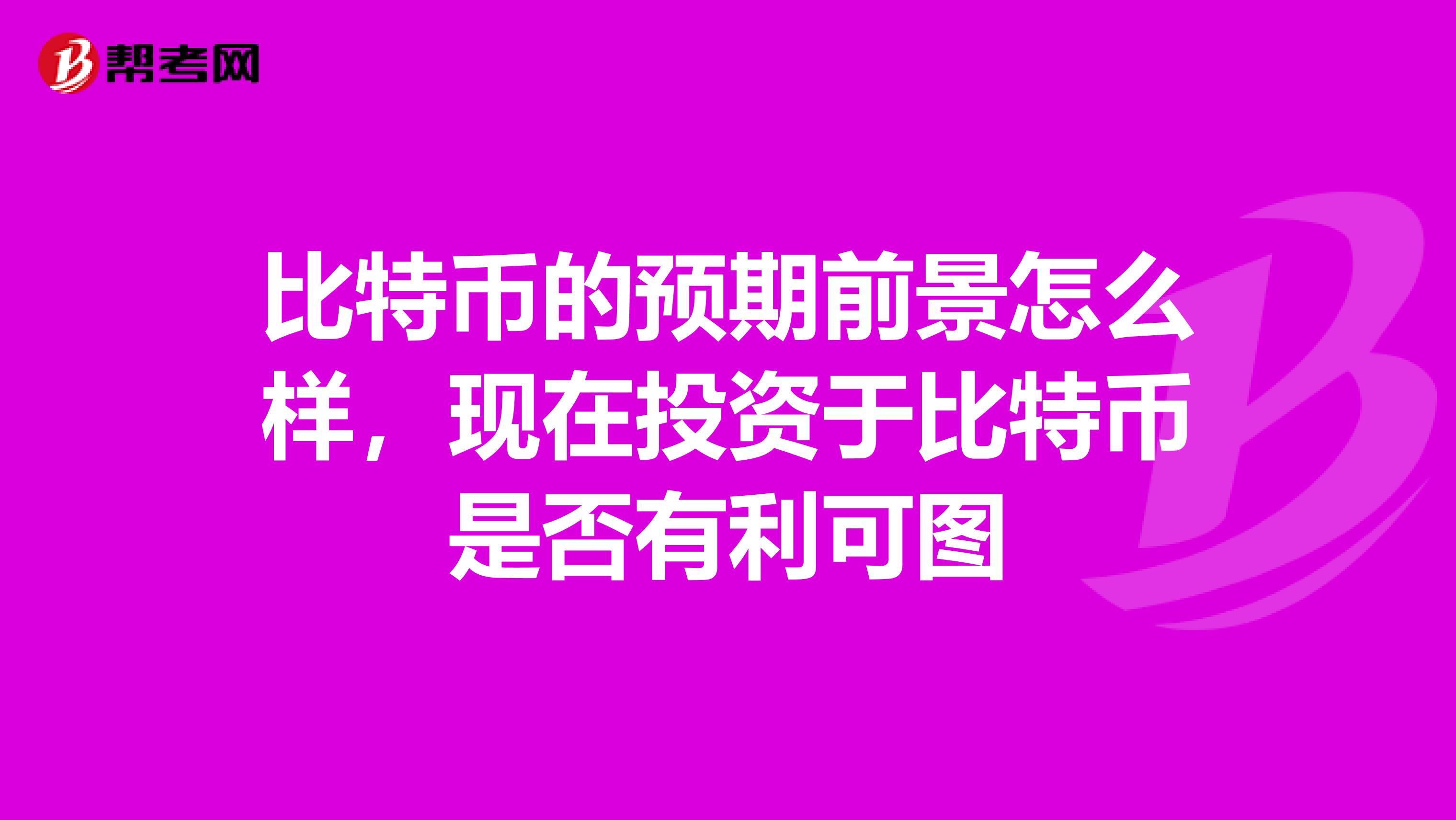 比特币的预期前景怎么样,现在投资于比特币是否有利可图