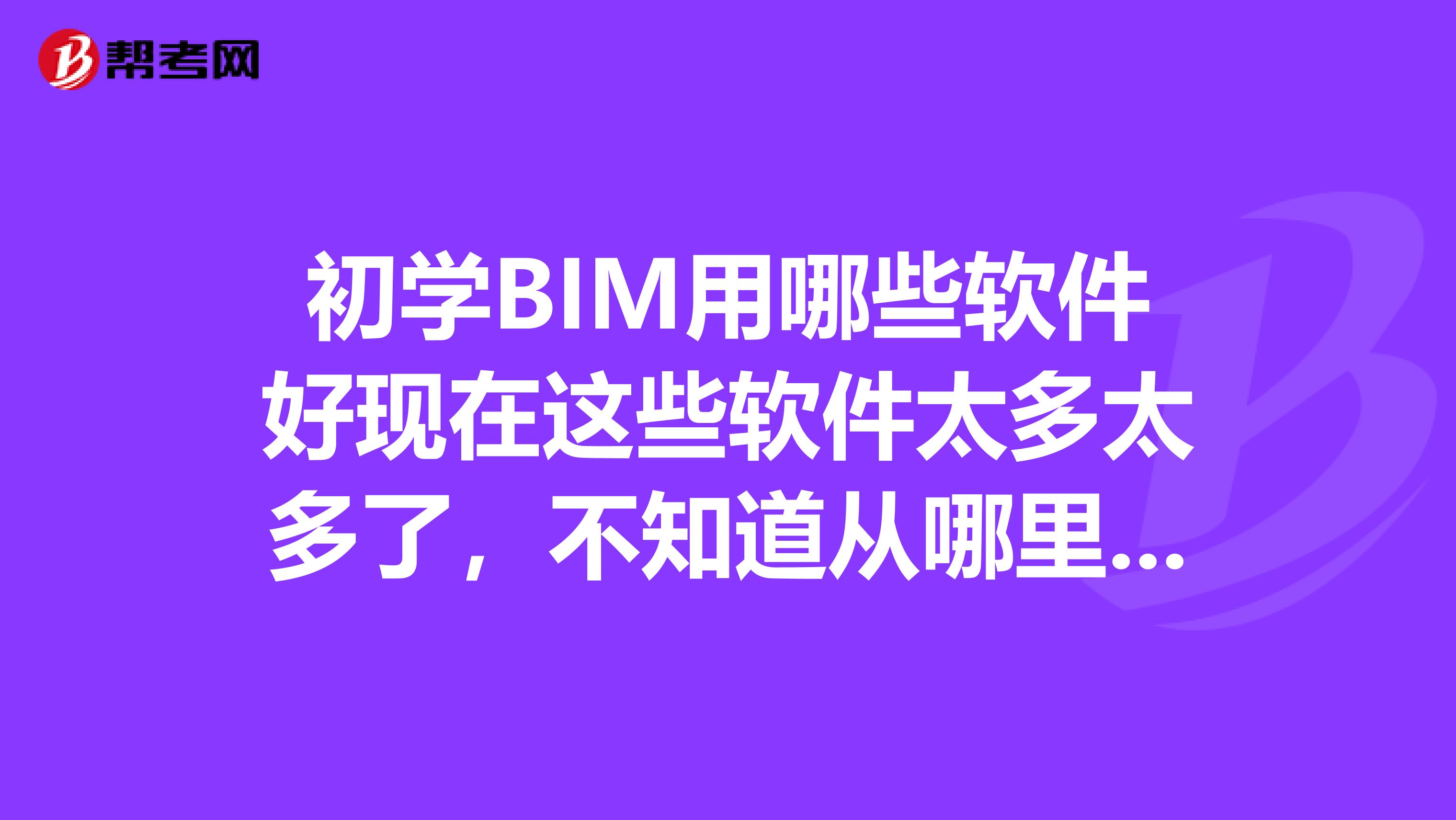 初学BIM用哪些软件好现在这些软件太多太多了，不知道从哪里学起是找培训机构还是自学好一点呢？