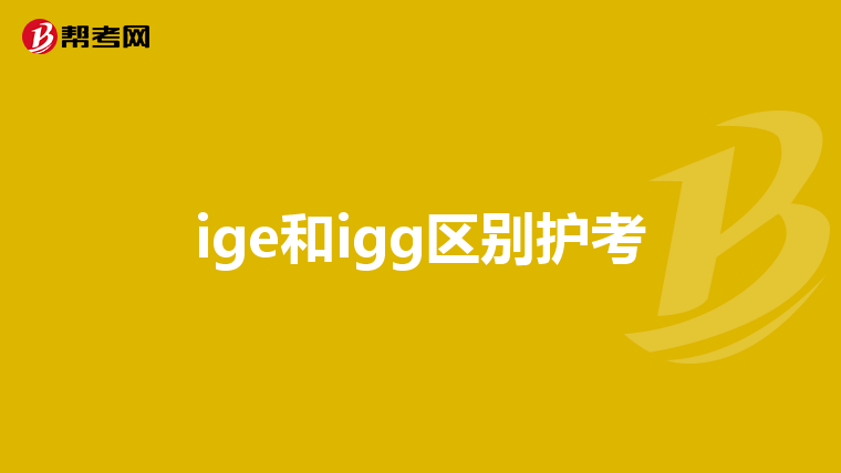 ige和igg区别护考