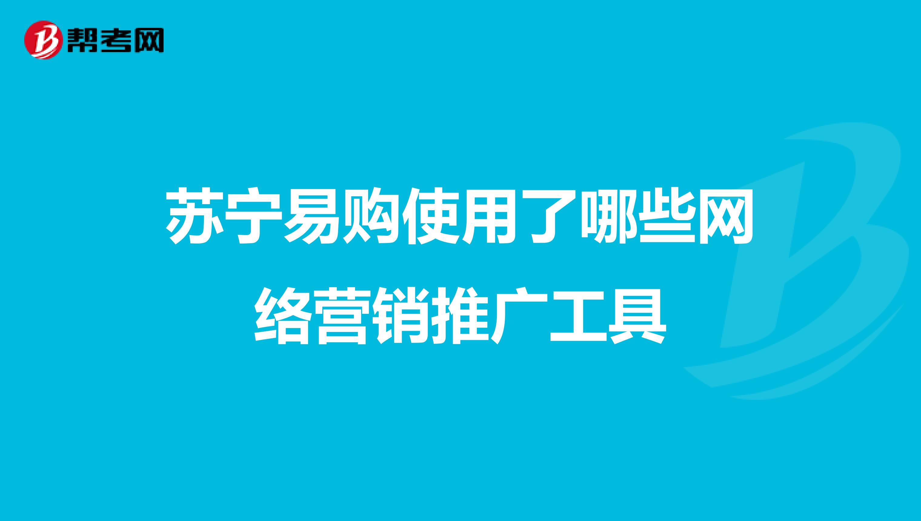 苏宁易购使用了哪些网络营销推广工具