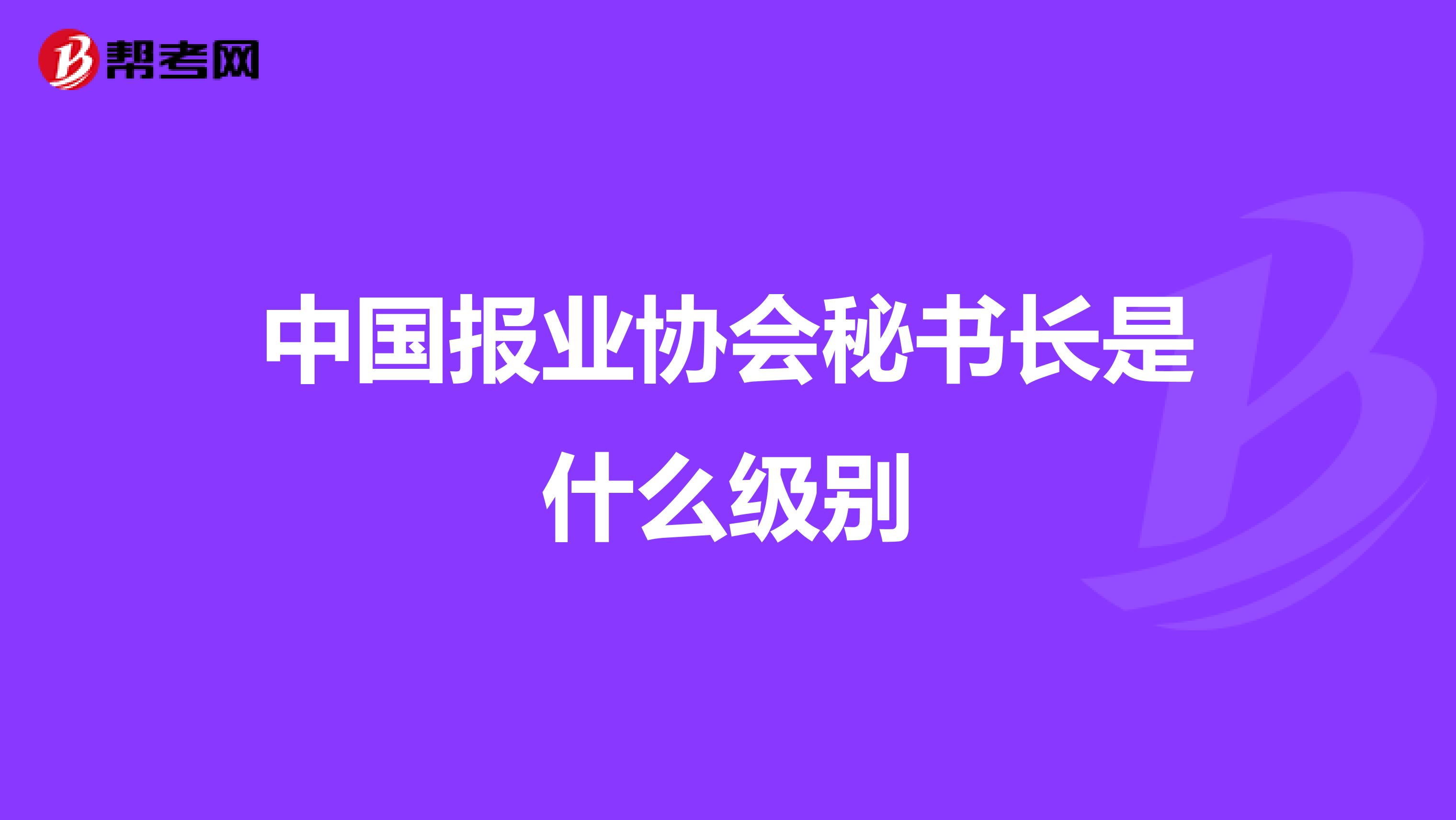 中国报业协会秘书长是什么级别
