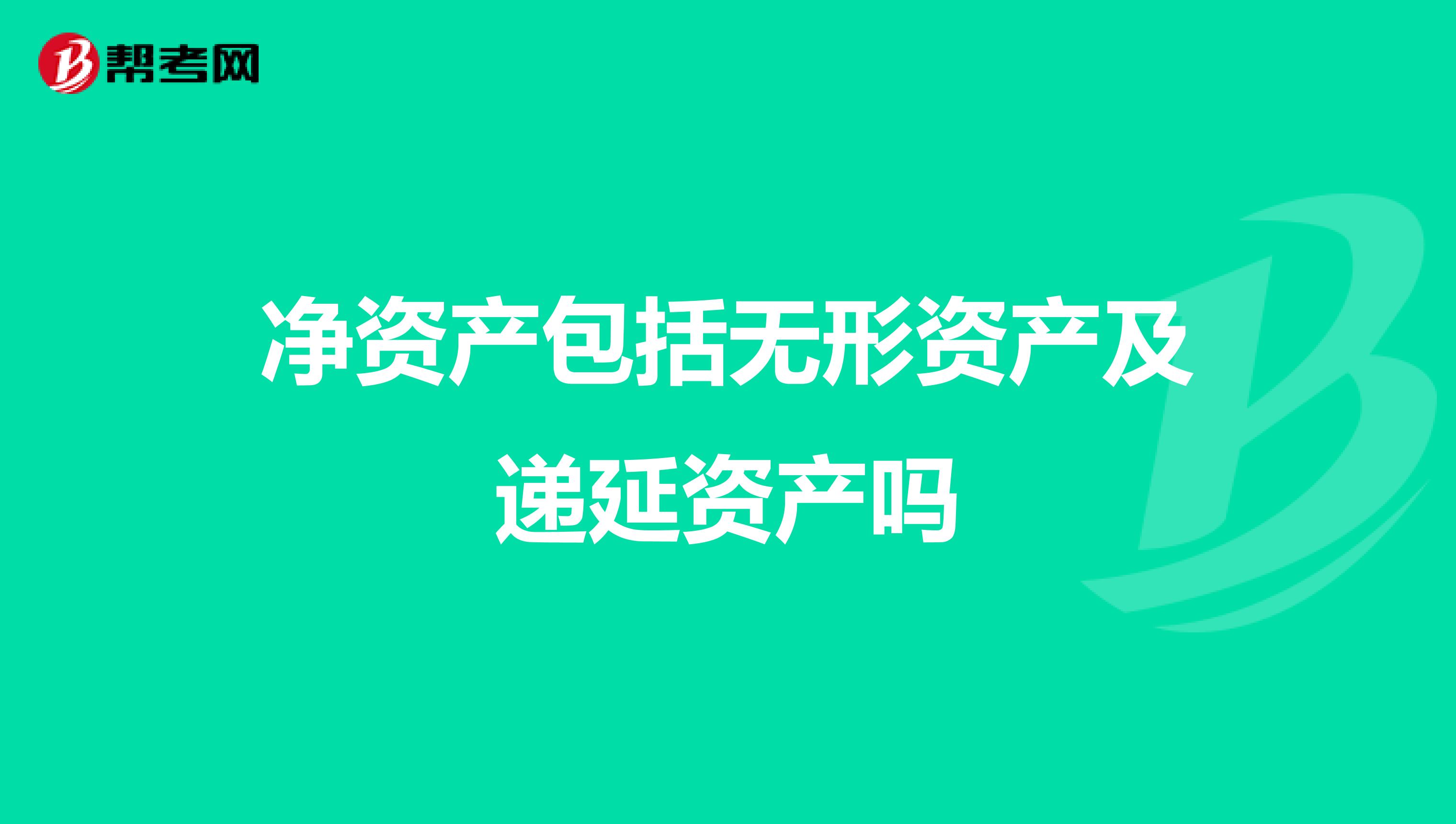 净资产包括无形资产及递延资产吗