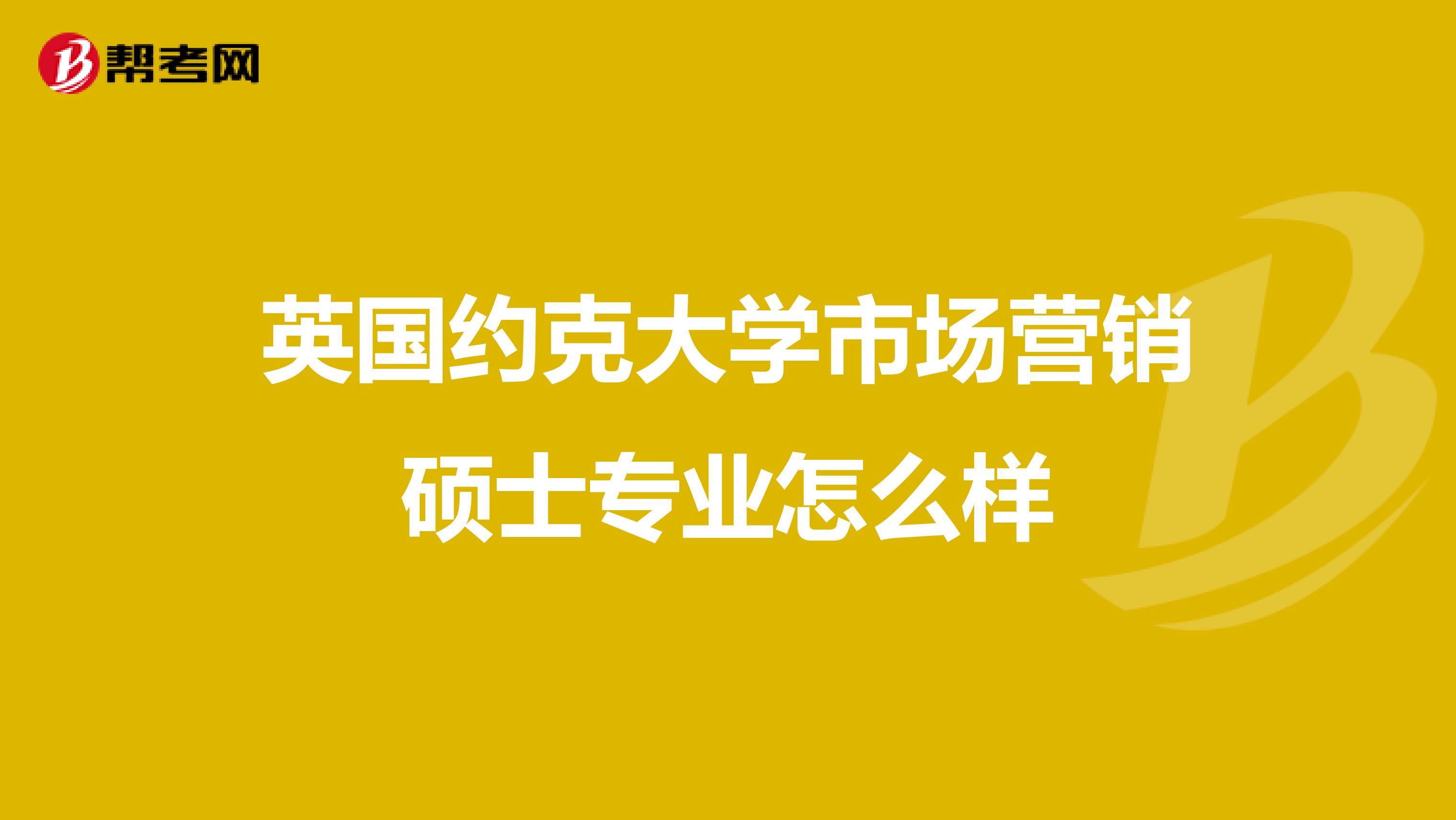 英国约克大学市场营销硕士专业怎么样