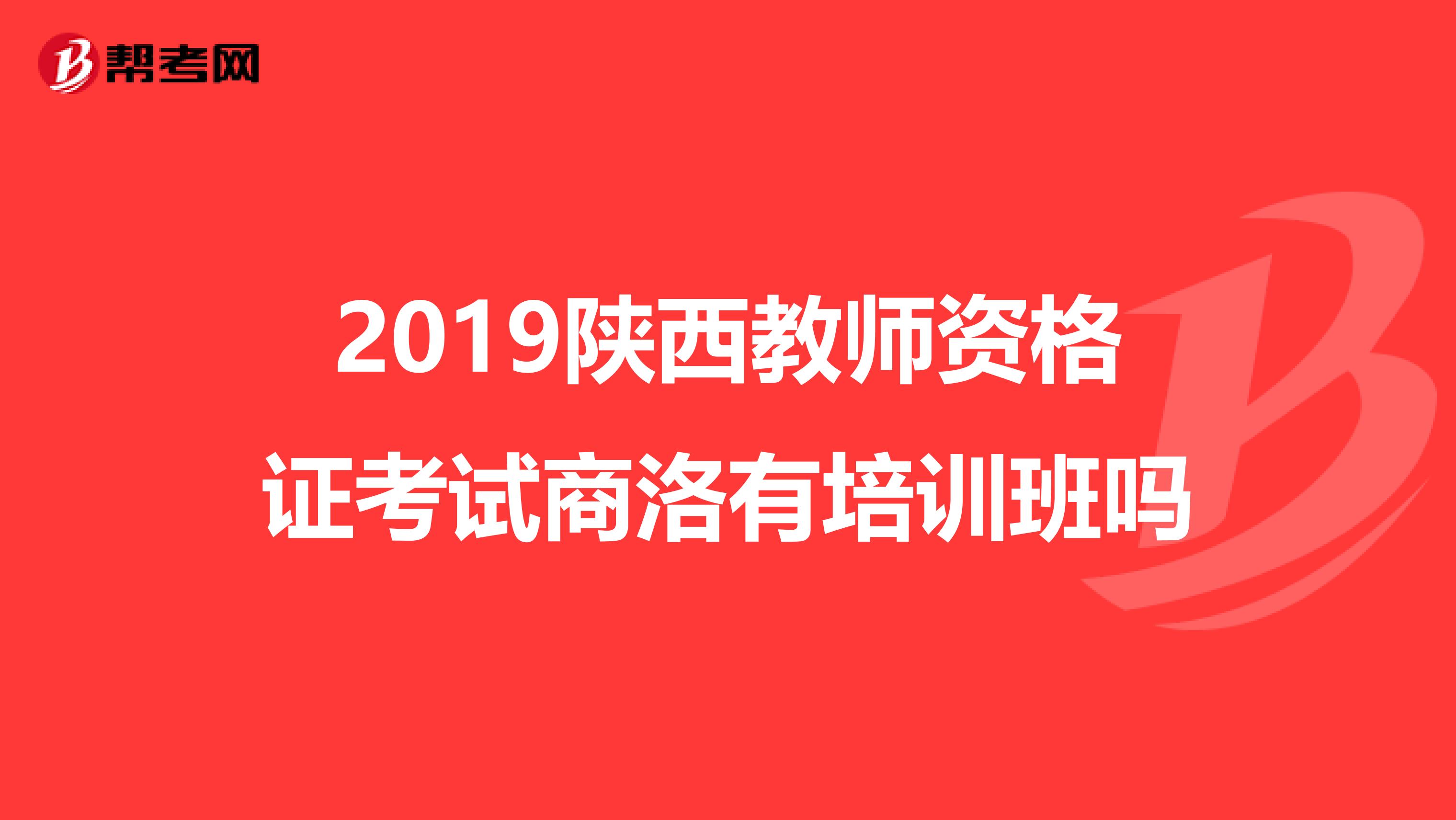 2019陕西教师资格证考试商洛有培训班吗