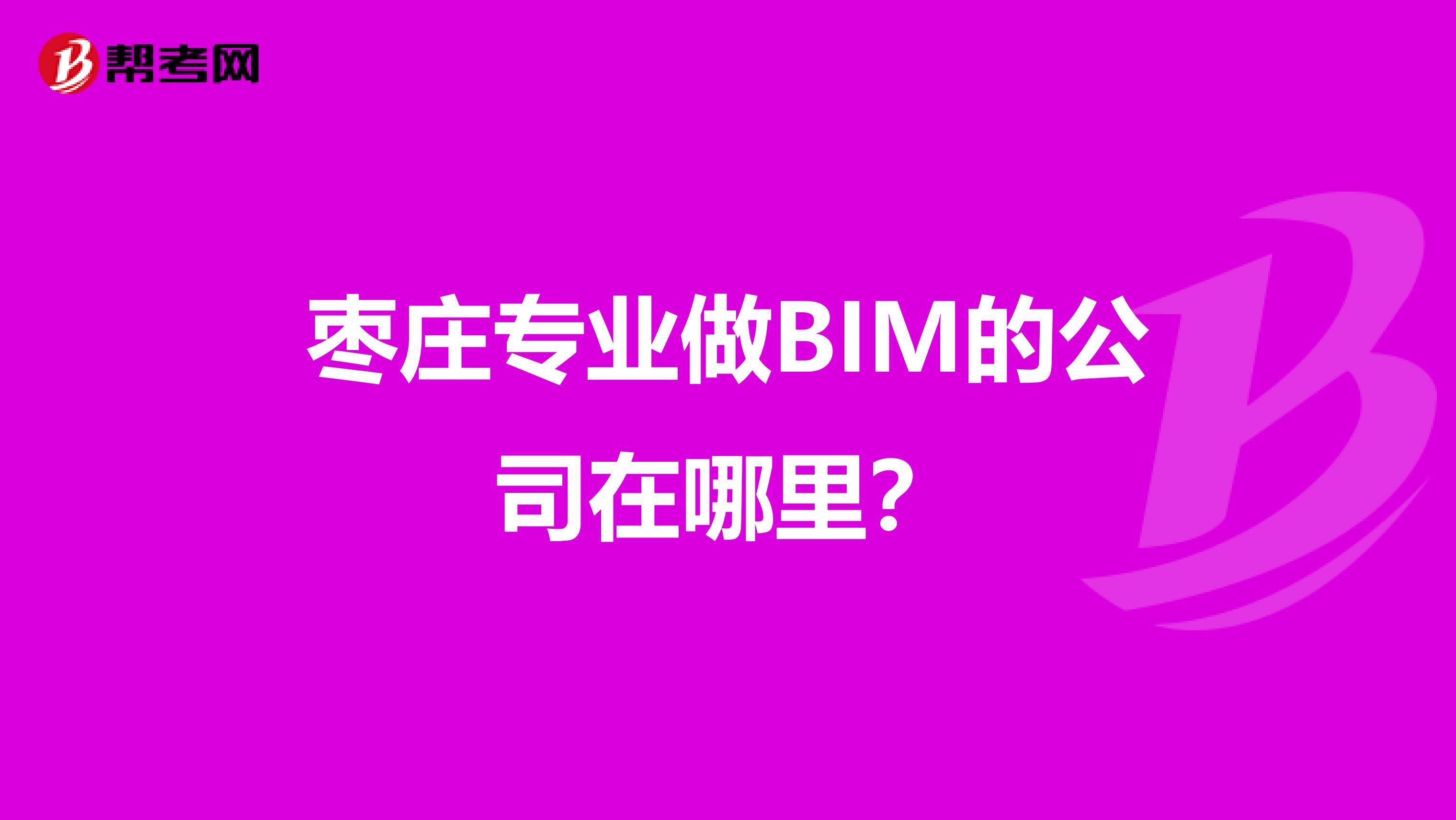 枣庄专业做BIM的公司在哪里?