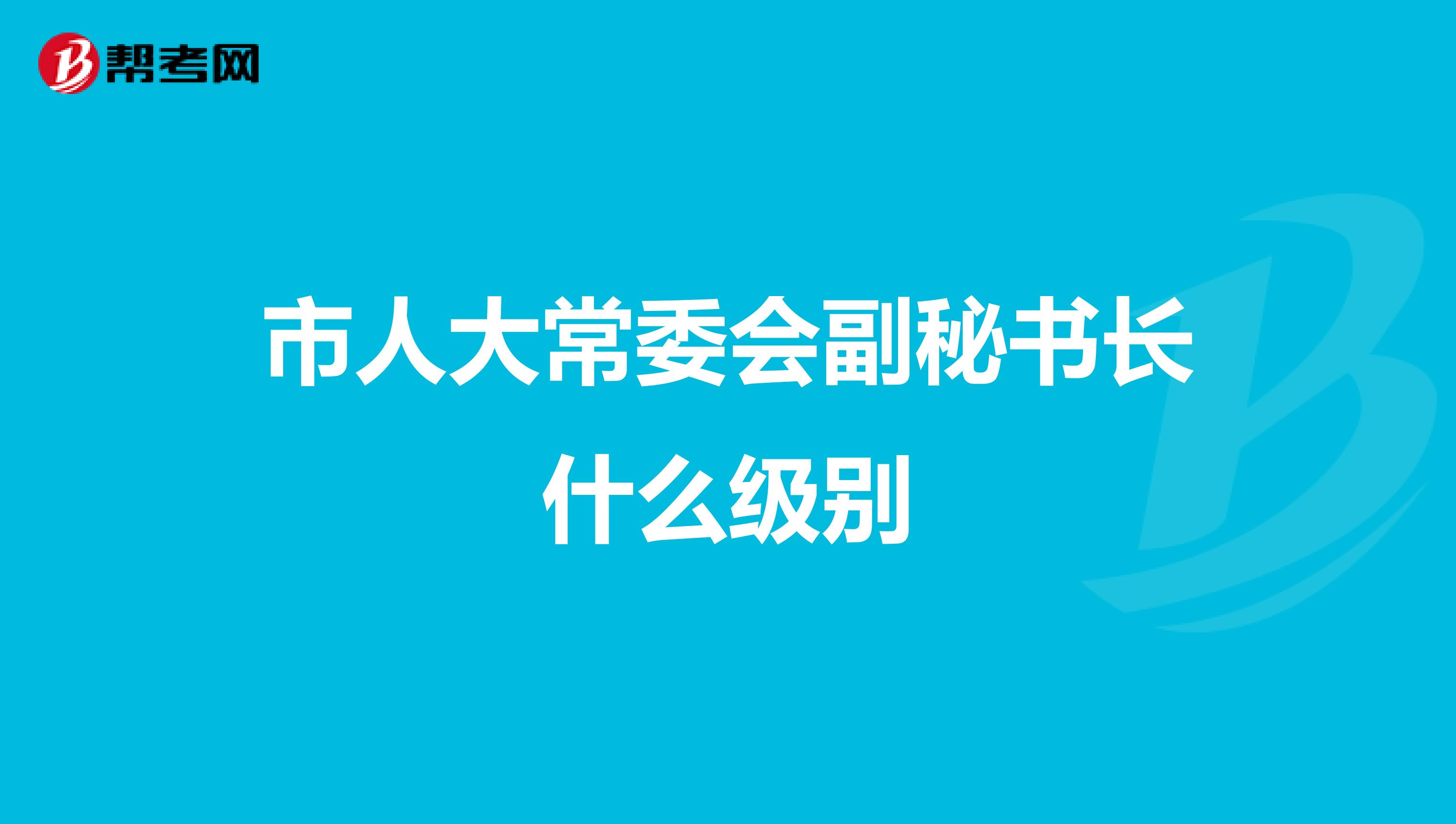 市人大常委会副秘书长什么级别