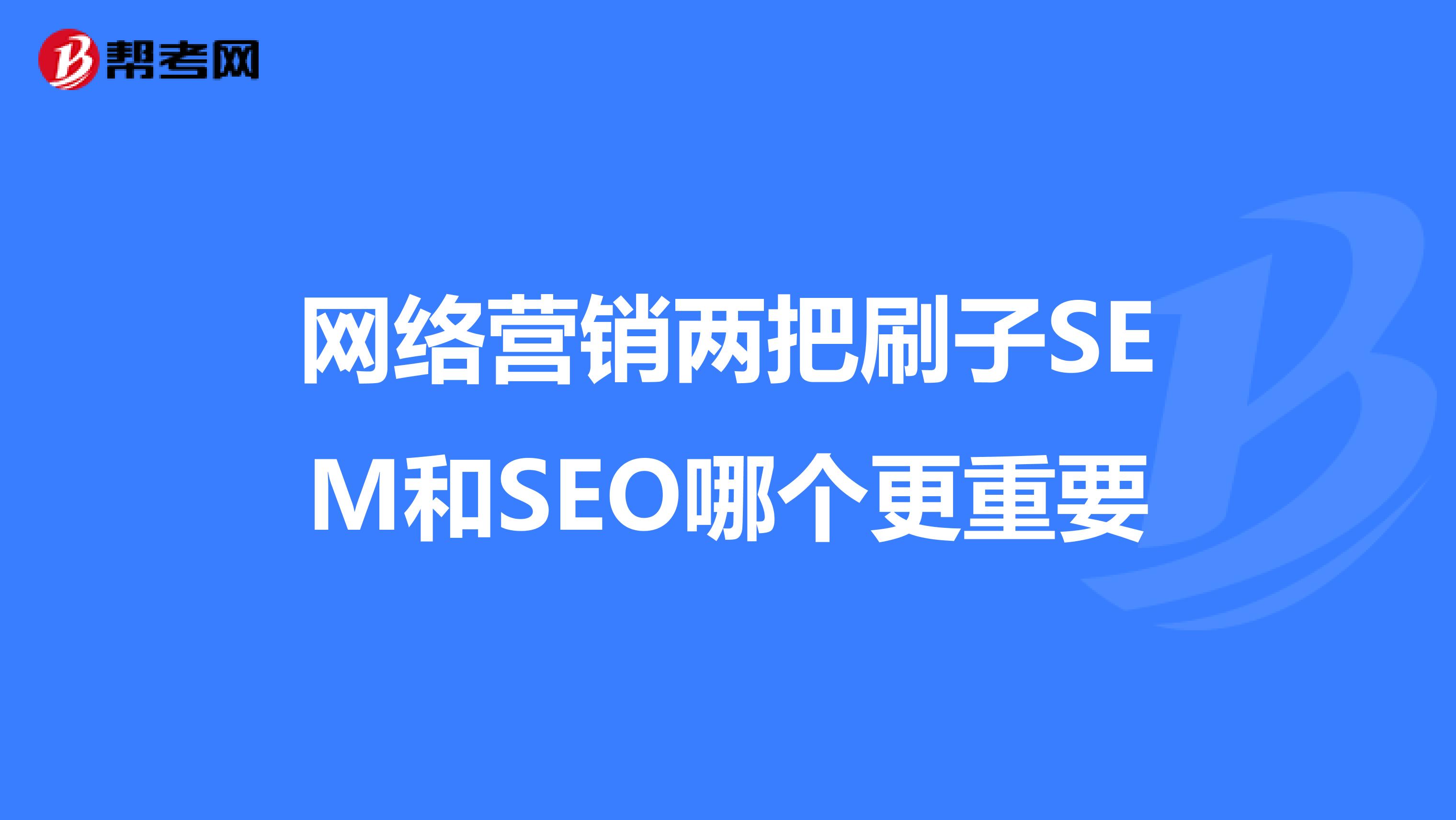 网络营销两把刷子SEM和SEO哪个更重要