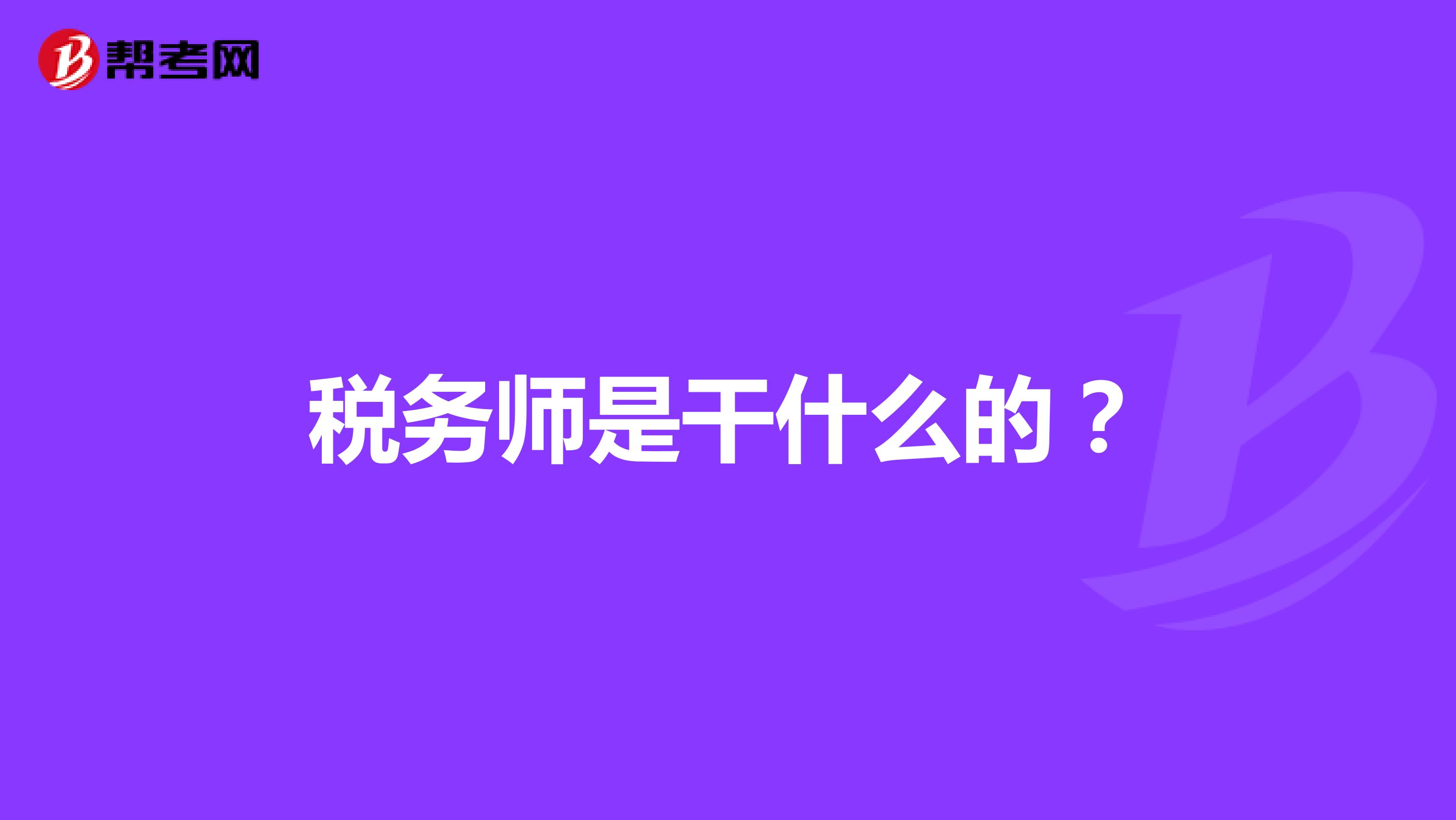 税务师是干什么的？