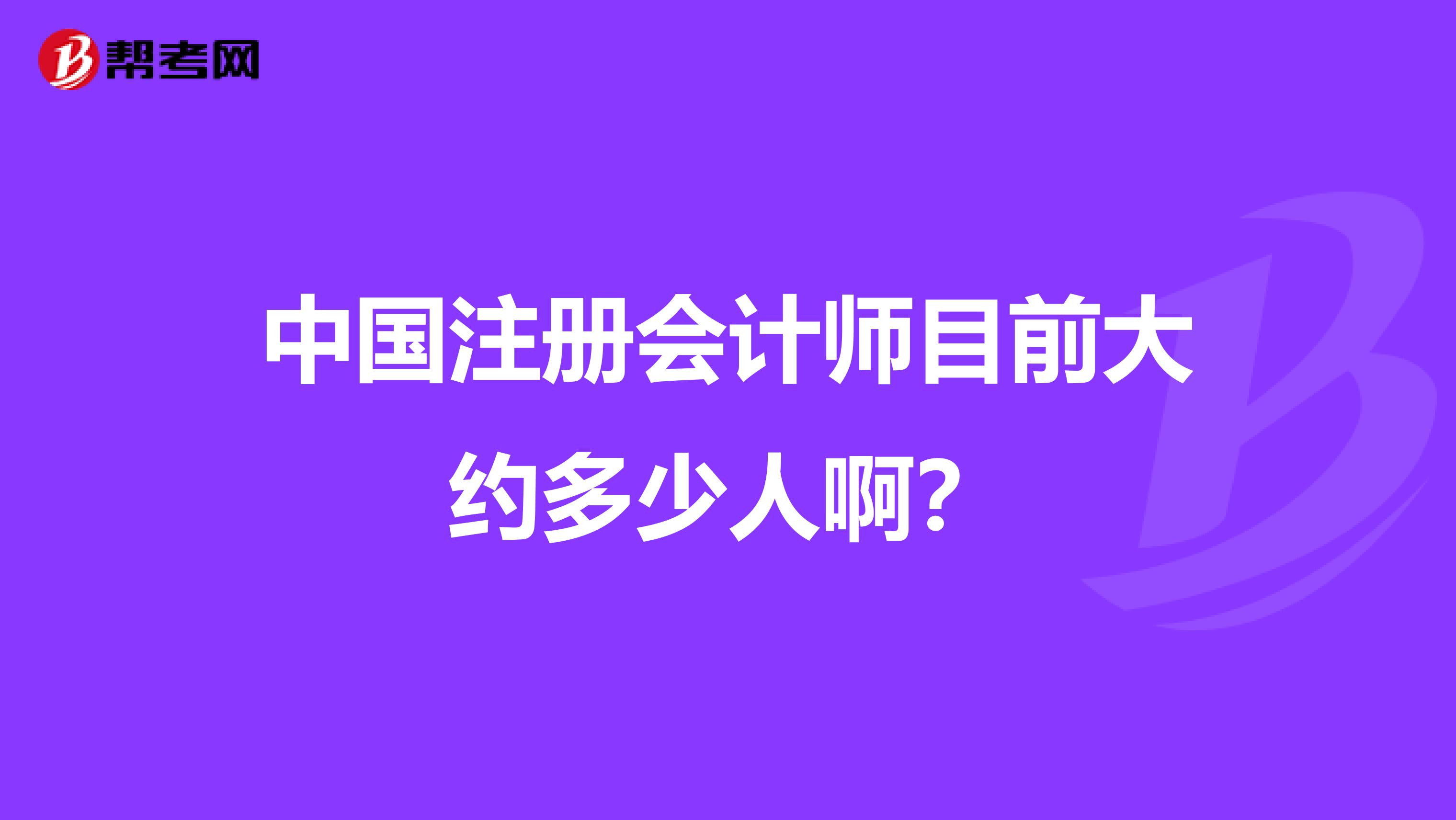 中国注册会计师目前大约多少人啊?