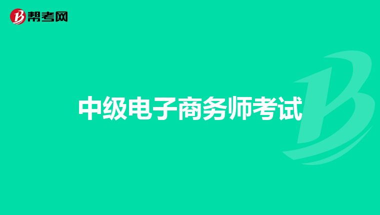 中级电子商务师考试