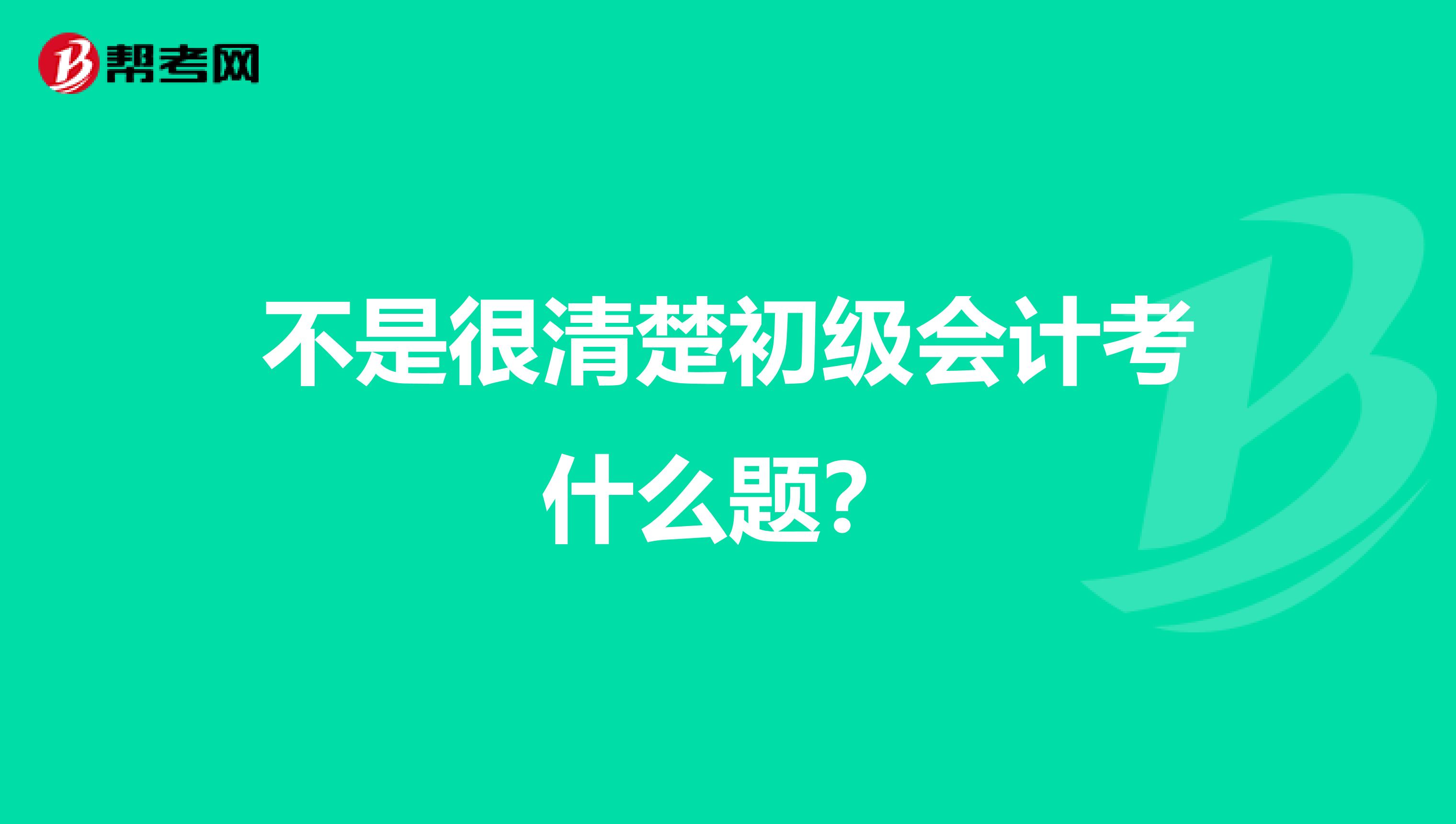 不是很清楚初级会计考什么题?