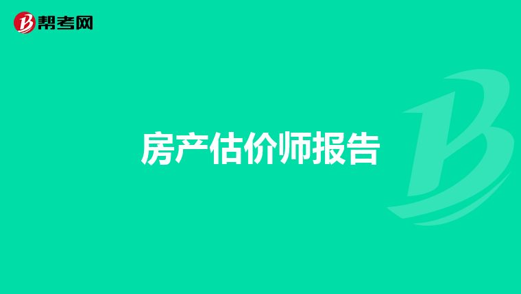 房产估价师报告