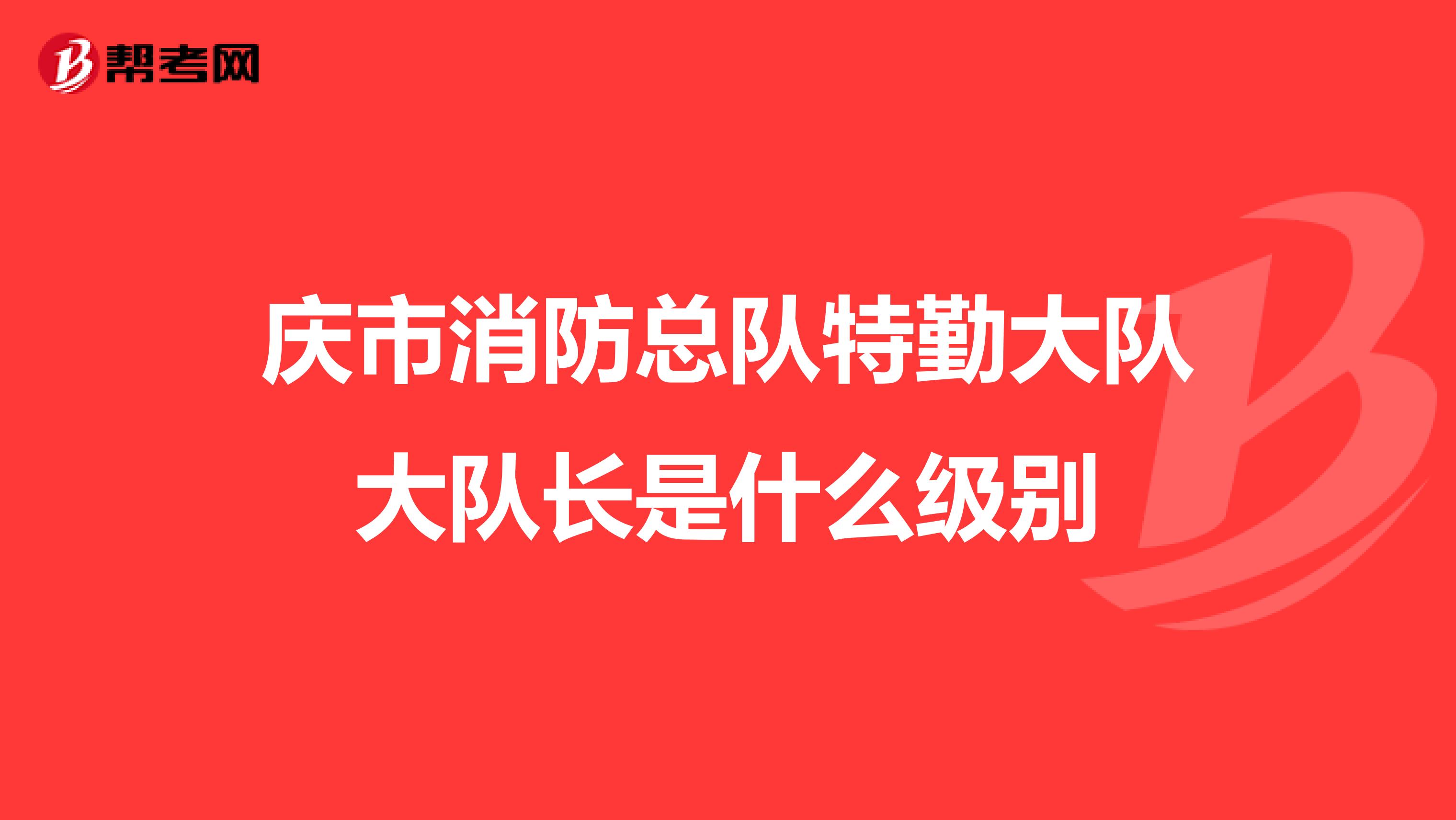 庆市消防总队特勤大队大队长是什么级别